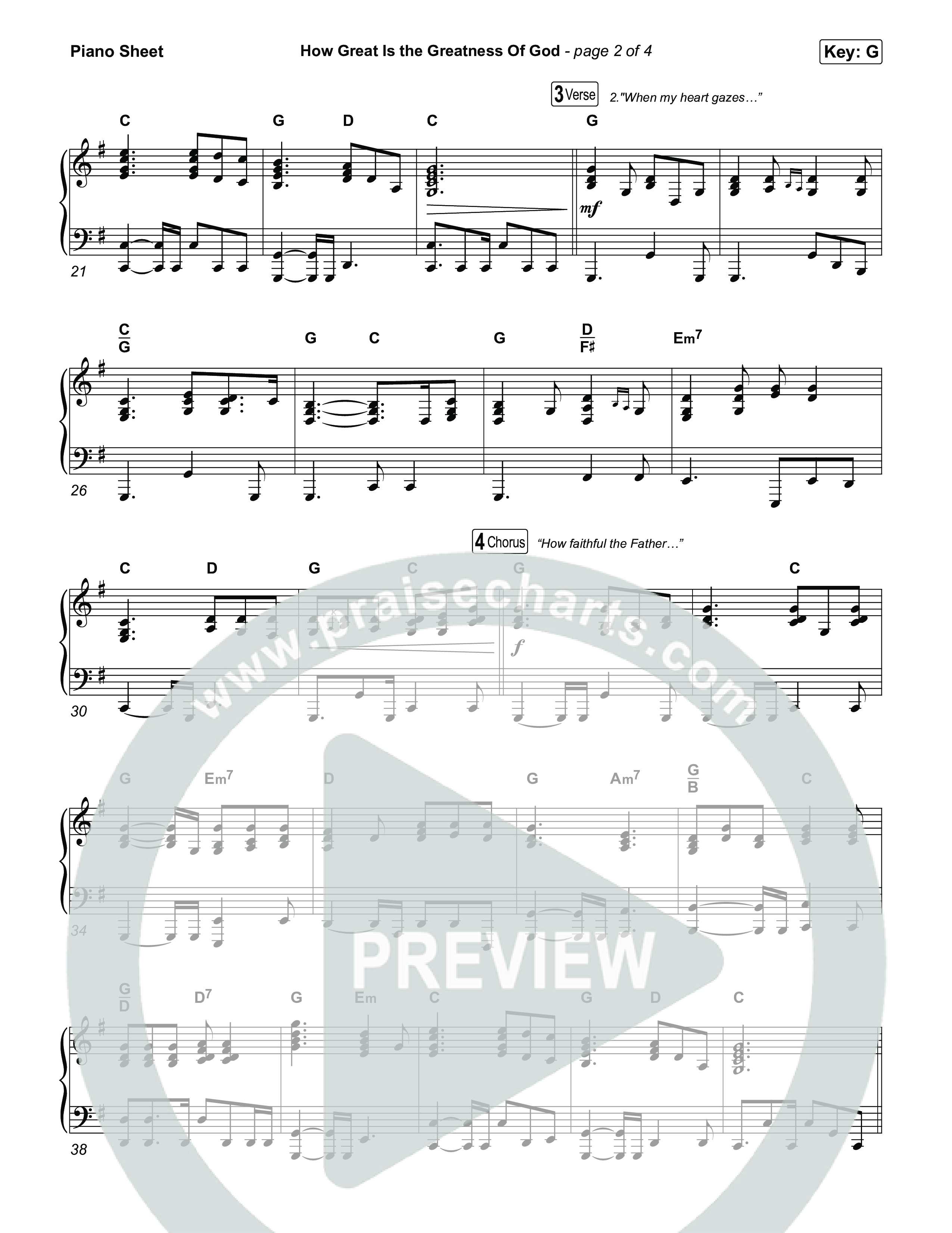 How Great Is The Greatness Of God Piano Sheet (Bryan Fowler / Matt Papa / Cochren & Co)