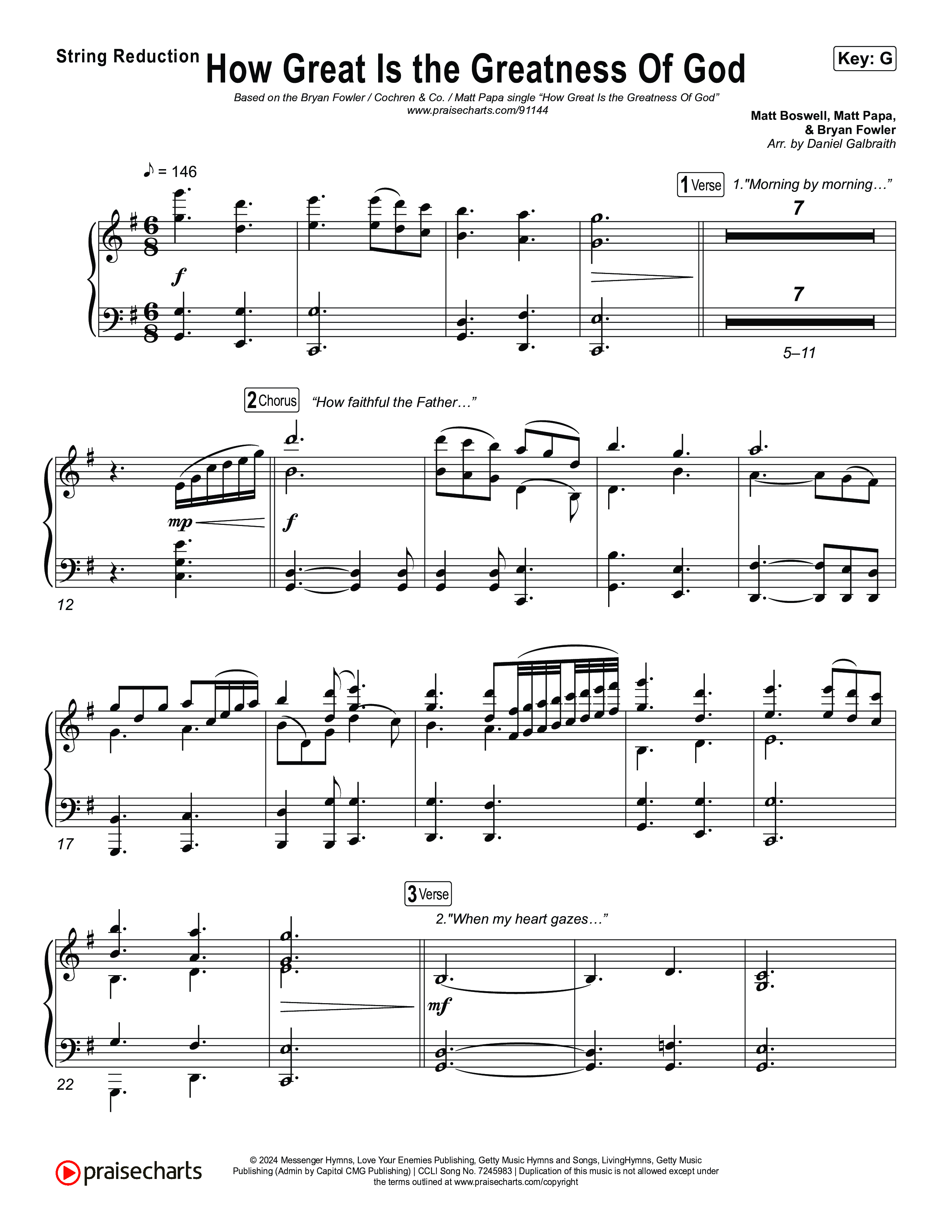 How Great Is The Greatness Of God String Reduction (Bryan Fowler / Matt Papa / Cochren & Co)