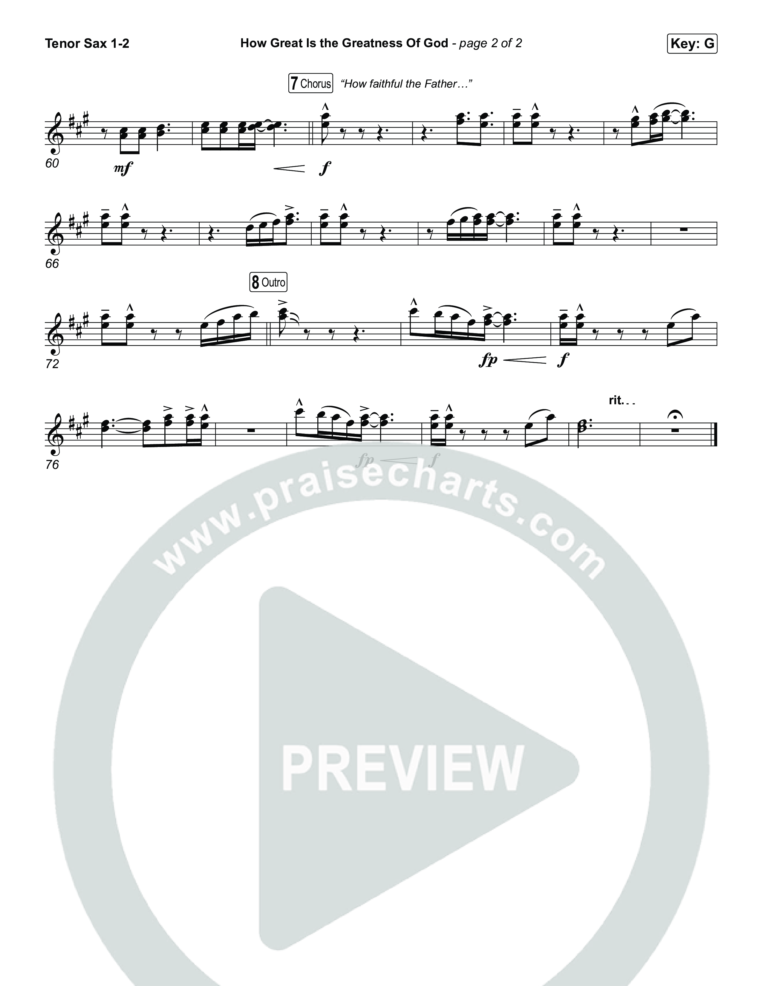 How Great Is The Greatness Of God Tenor Sax 1,2 (Bryan Fowler / Matt Papa / Cochren & Co)