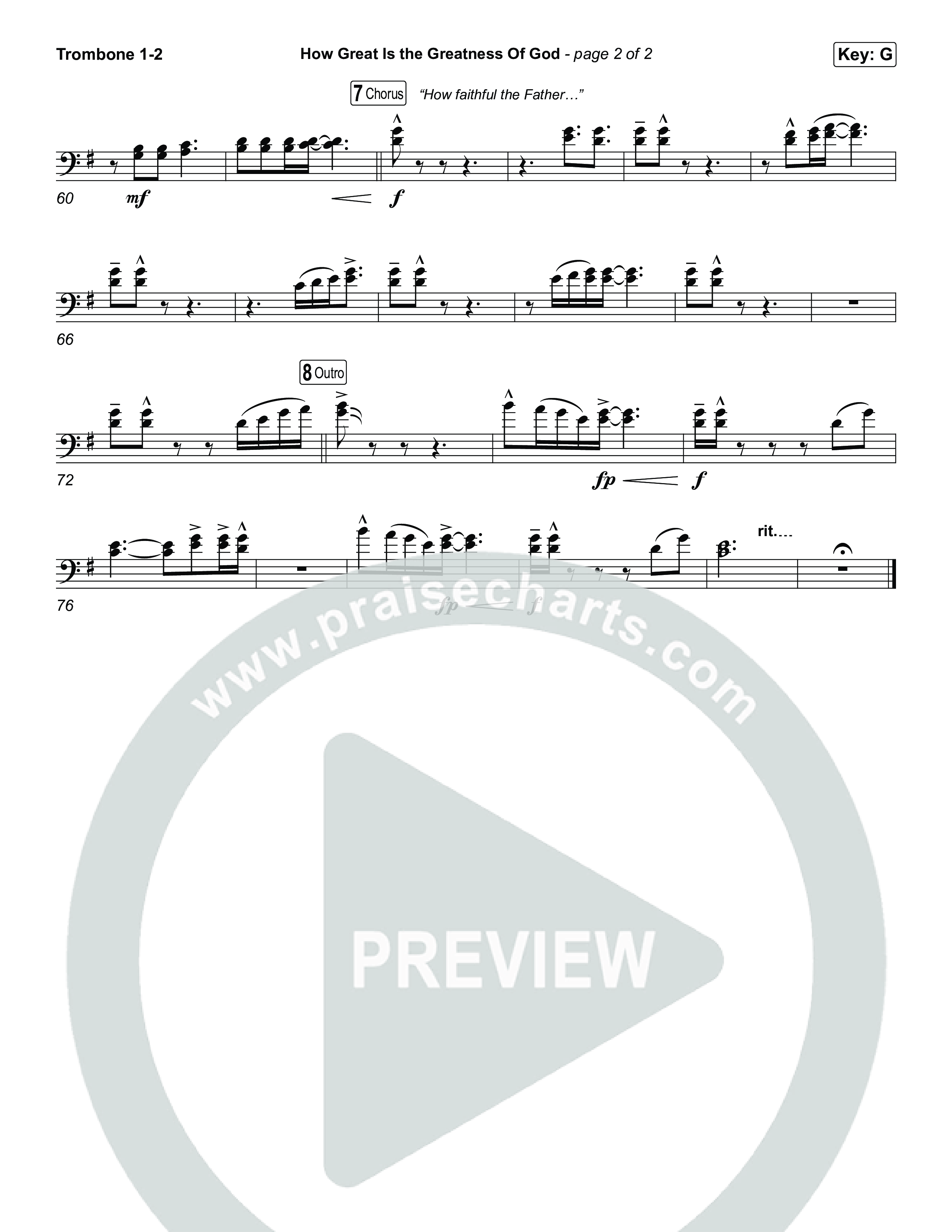 How Great Is The Greatness Of God Trombone 1,2 (Bryan Fowler / Matt Papa / Cochren & Co)