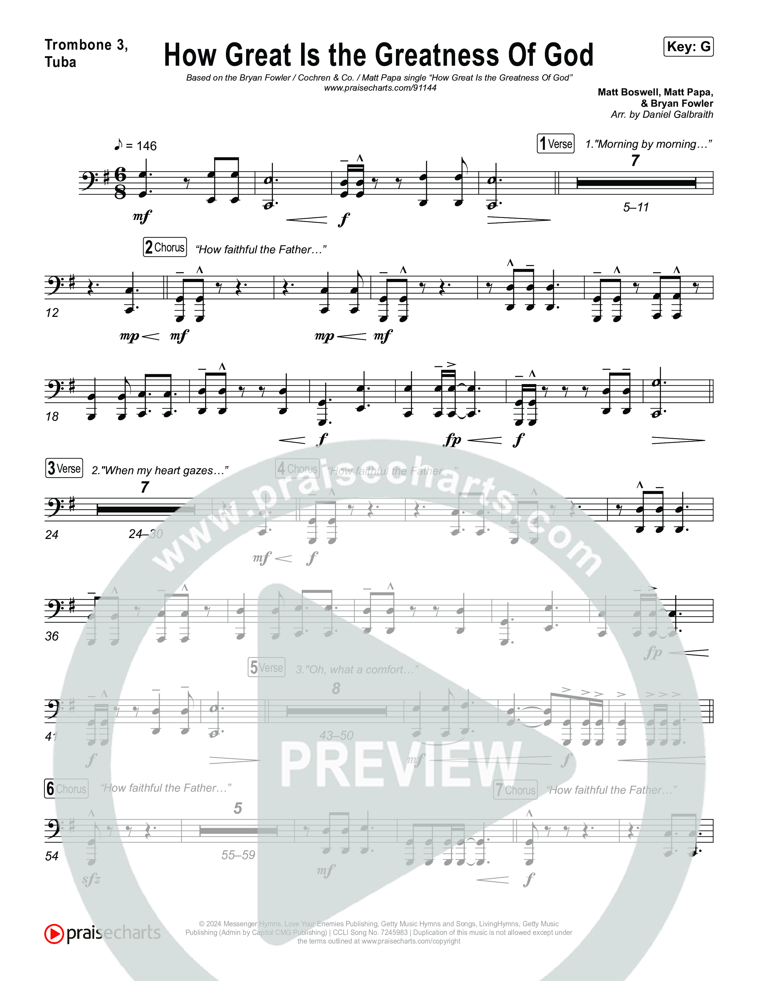 How Great Is The Greatness Of God Trombone 1,2 (Bryan Fowler / Matt Papa / Cochren & Co)