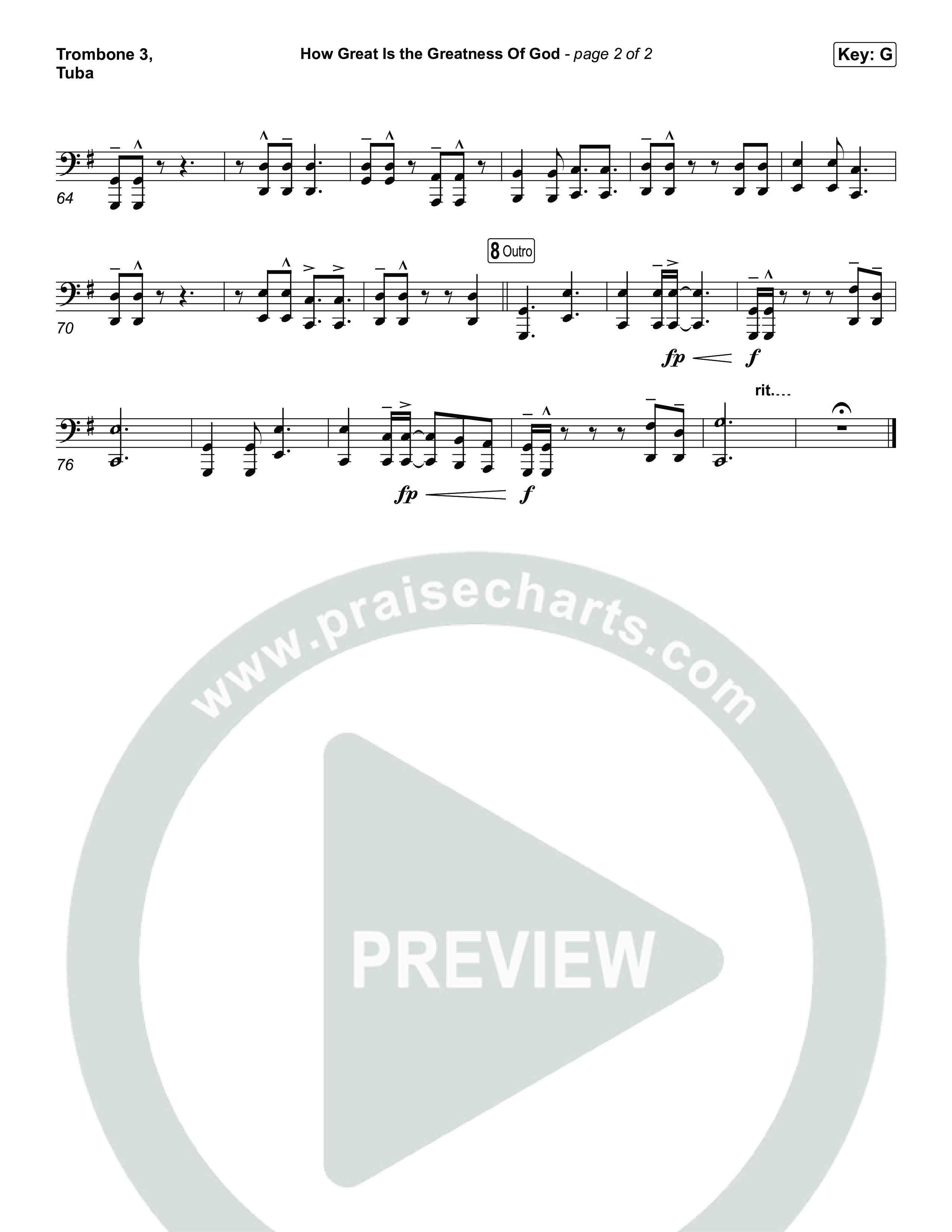 How Great Is The Greatness Of God Trombone 3/Tuba (Bryan Fowler / Matt Papa / Cochren & Co)