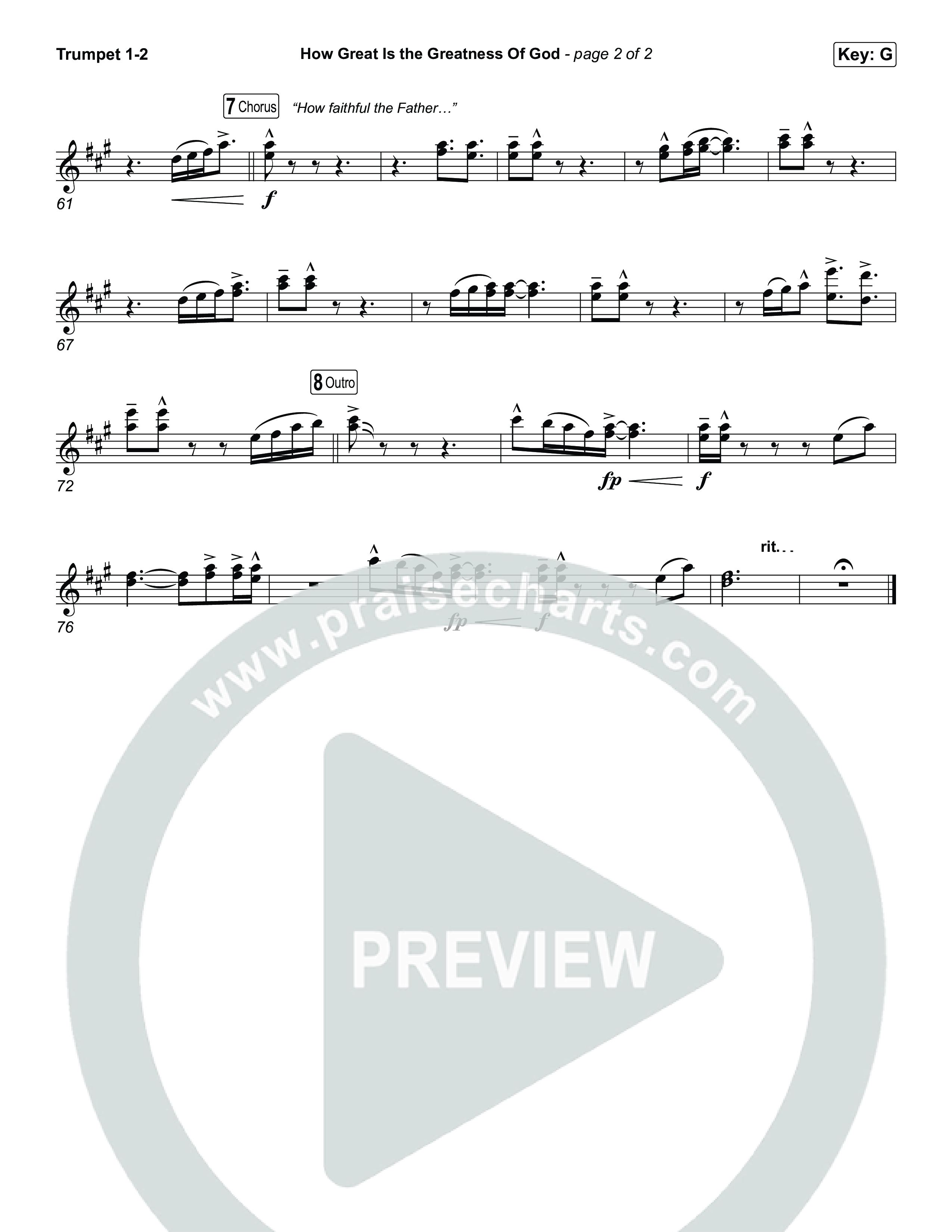 How Great Is The Greatness Of God Trumpet 1,2 (Bryan Fowler / Matt Papa / Cochren & Co)