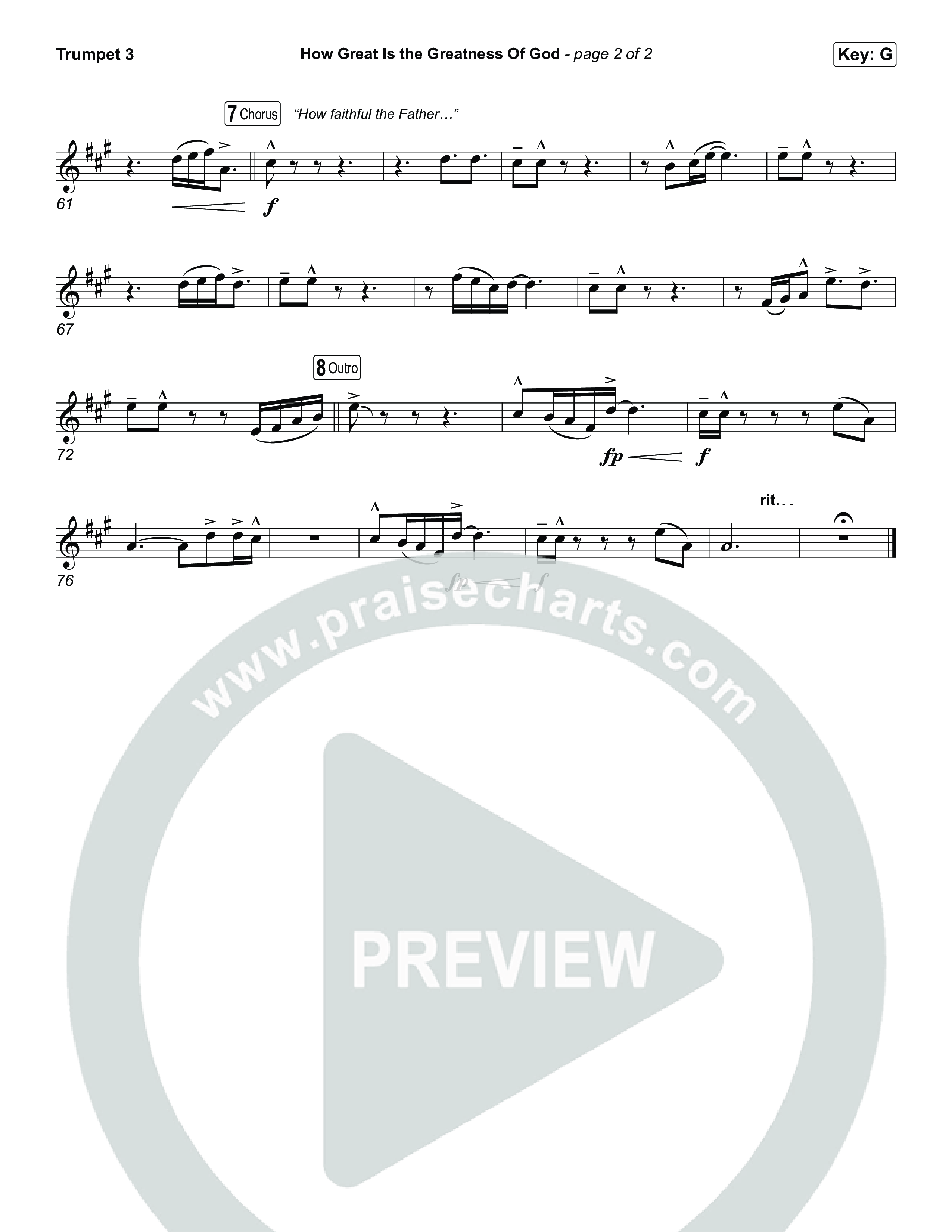 How Great Is The Greatness Of God Trumpet 3 (Bryan Fowler / Matt Papa / Cochren & Co)