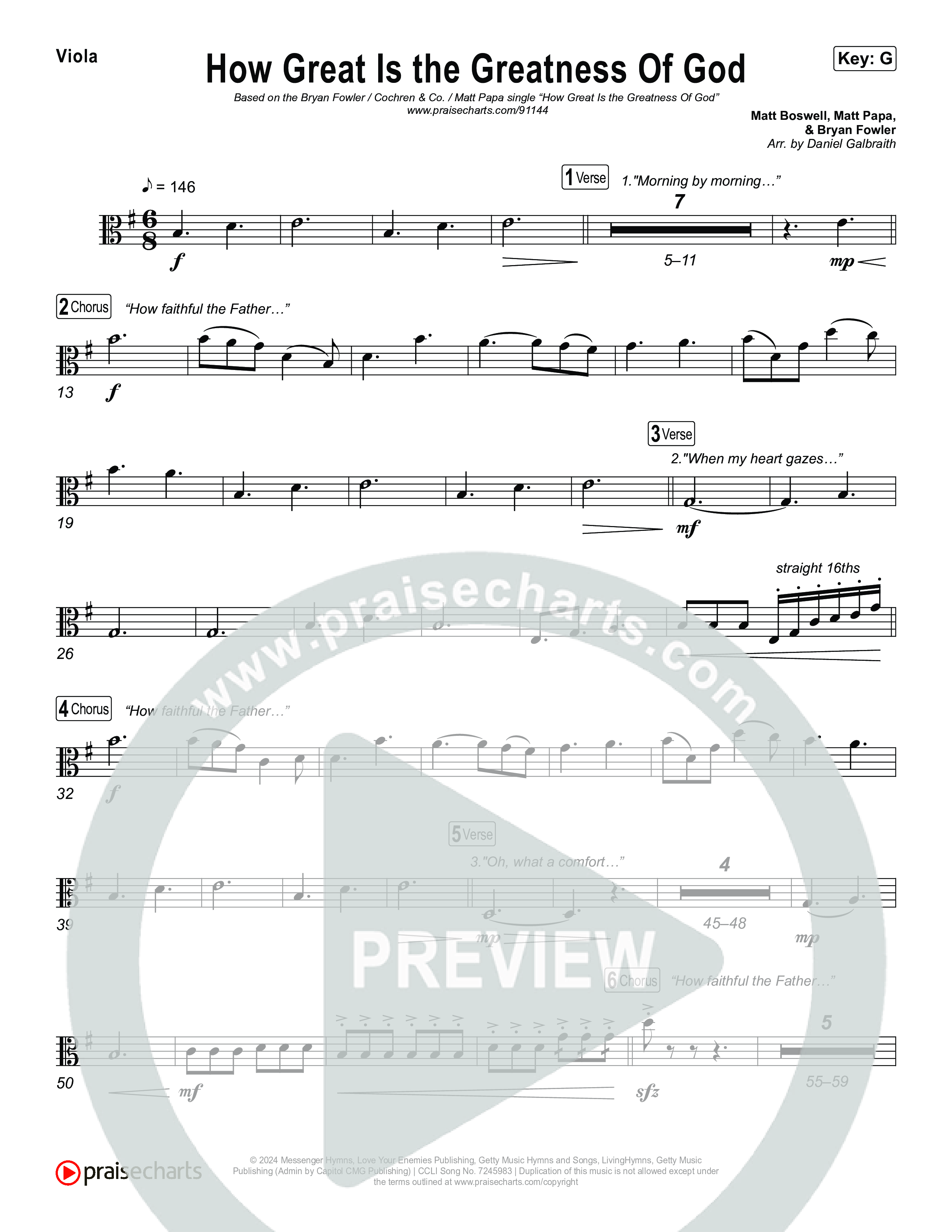 How Great Is The Greatness Of God String Pack (Bryan Fowler / Matt Papa / Cochren & Co)