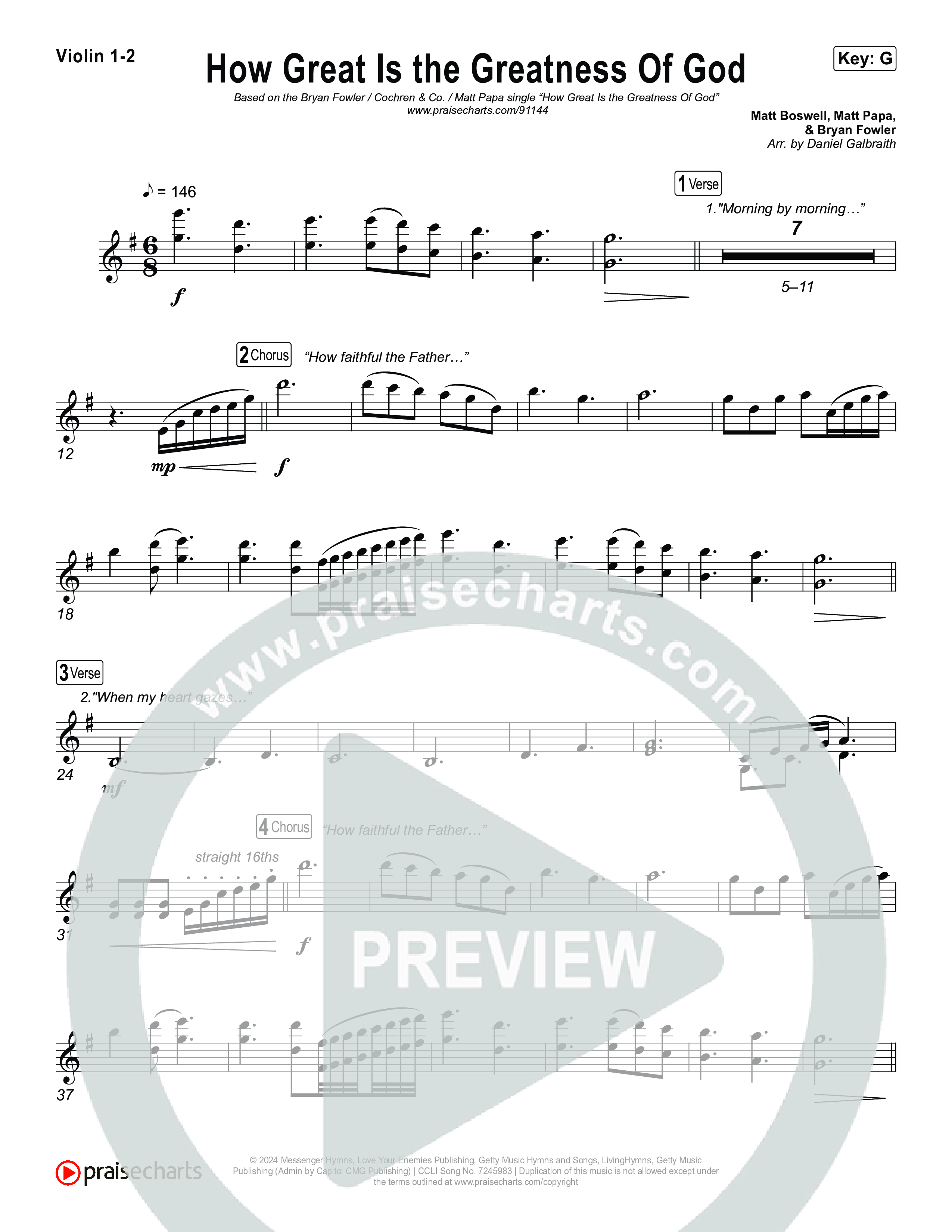 How Great Is The Greatness Of God String Pack (Bryan Fowler / Matt Papa / Cochren & Co)