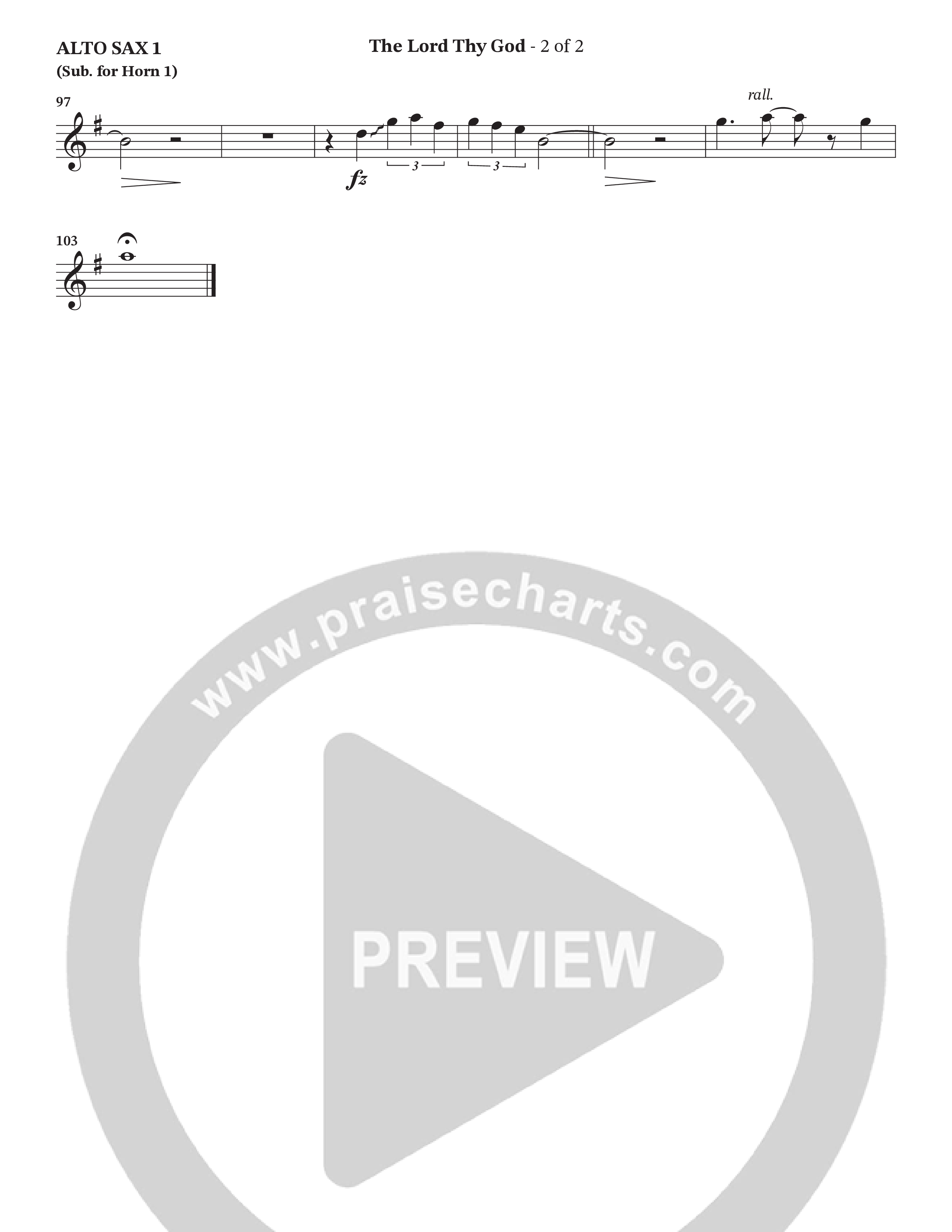 The Lord Thy God (Choral Anthem SATB) Alto Sax (The Brooklyn Tabernacle Choir / Arr. Carol Cymbala / Orch. Lari Goss)