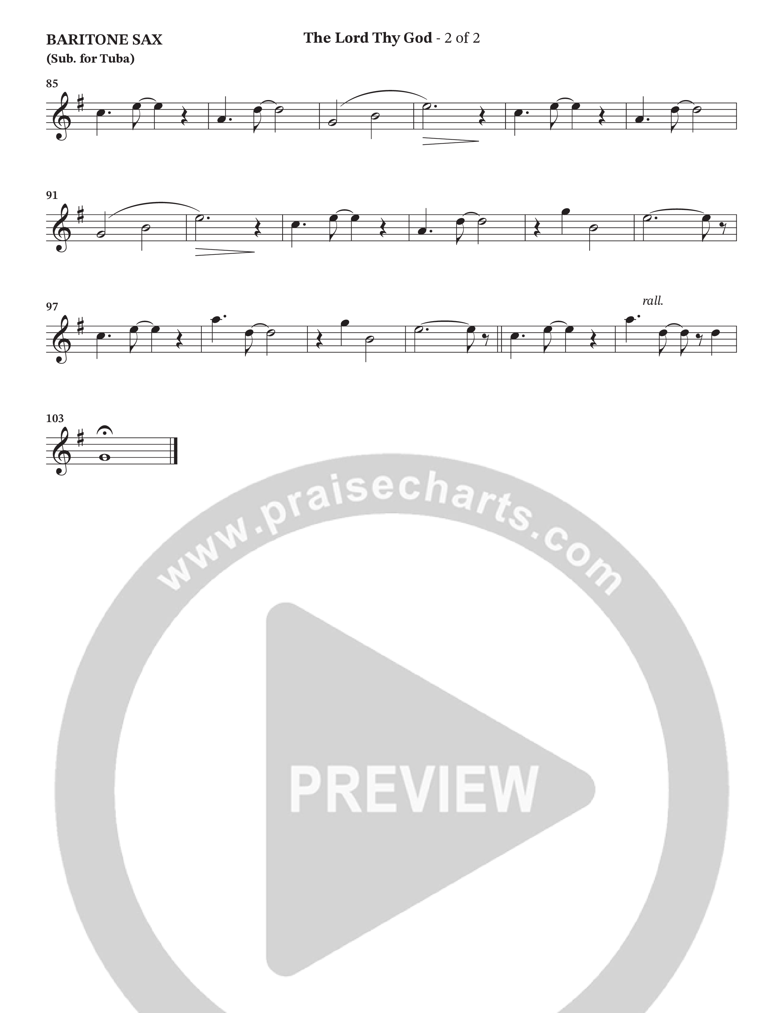 The Lord Thy God (Choral Anthem SATB) Bari Sax (The Brooklyn Tabernacle Choir / Arr. Carol Cymbala / Orch. Lari Goss)