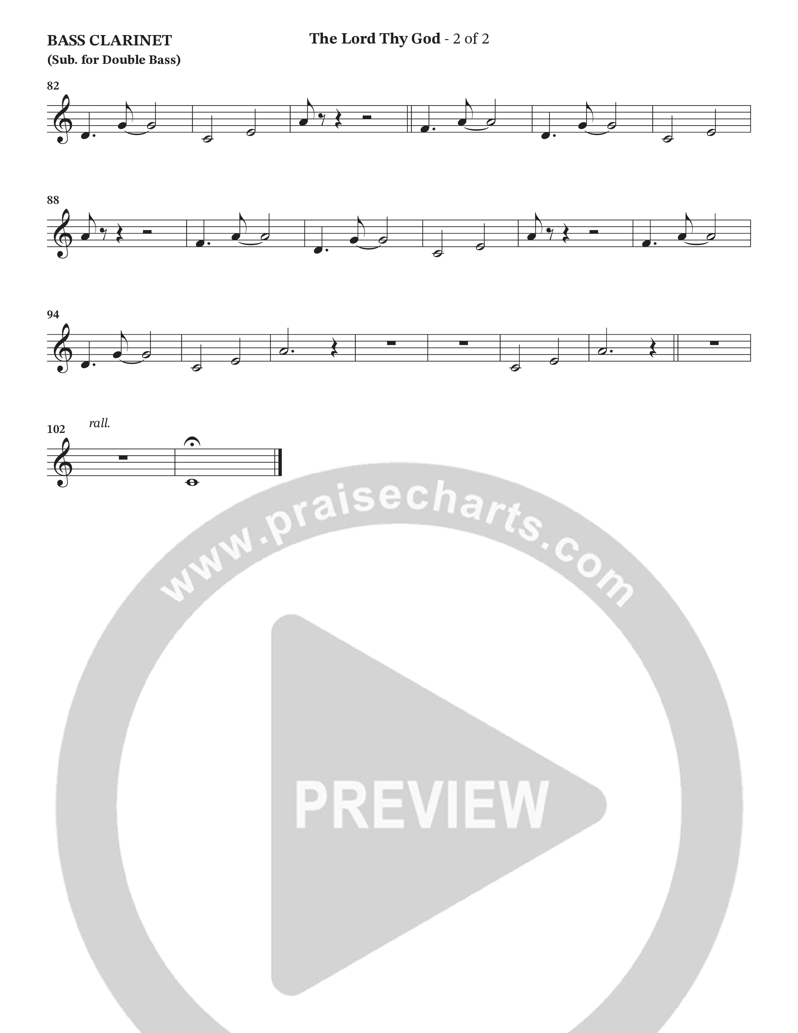 The Lord Thy God (Choral Anthem SATB) Bass Clarinet (The Brooklyn Tabernacle Choir / Arr. Carol Cymbala / Orch. Lari Goss)