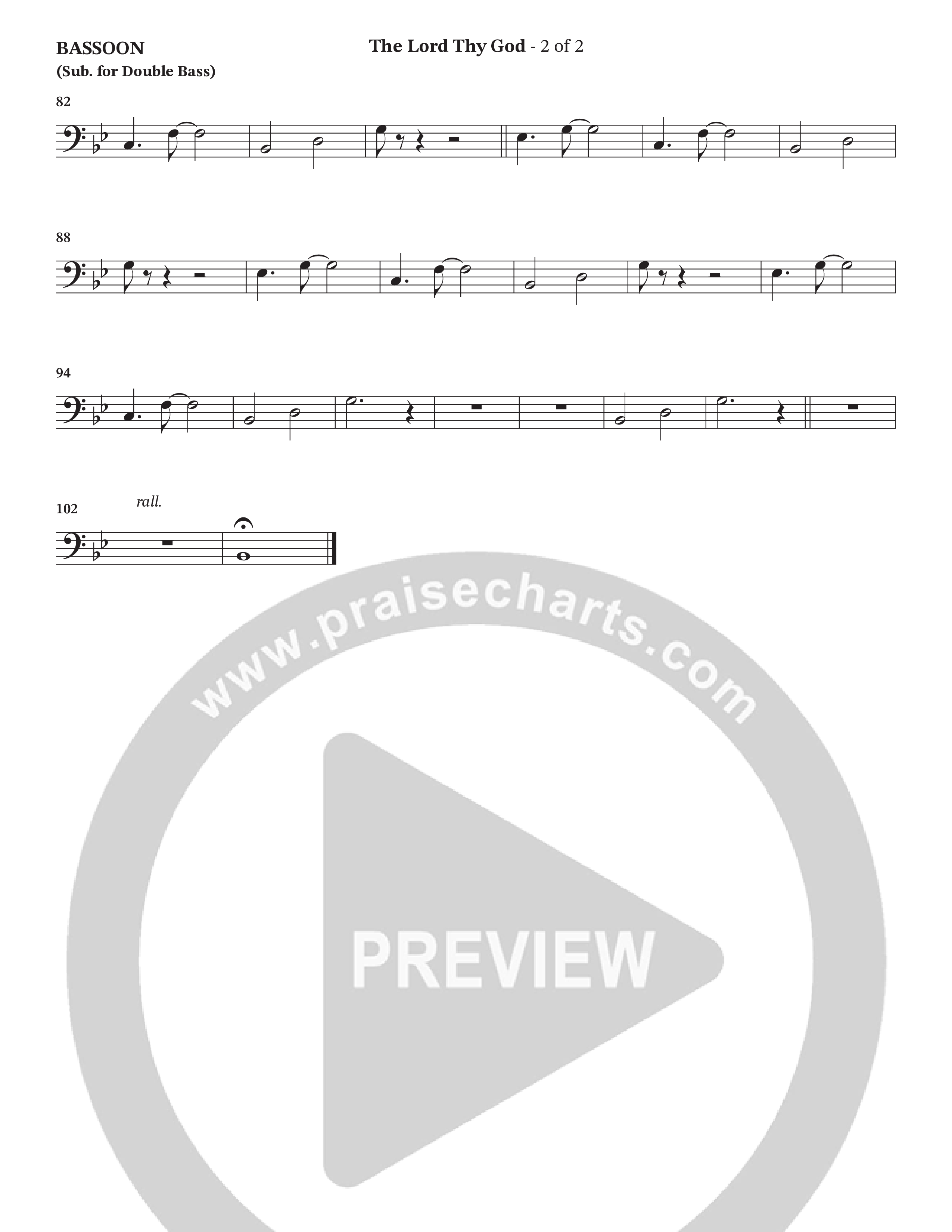 The Lord Thy God (Choral Anthem SATB) Bassoon (The Brooklyn Tabernacle Choir / Arr. Carol Cymbala / Orch. Lari Goss)