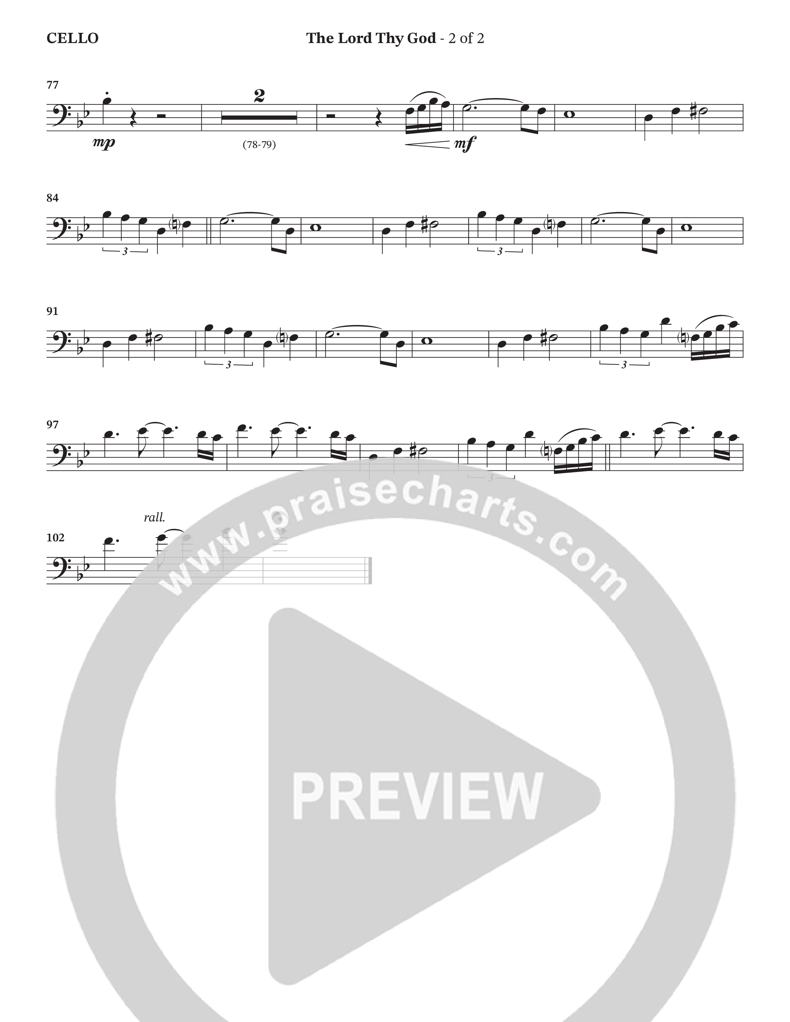 The Lord Thy God (Choral Anthem SATB) Cello (The Brooklyn Tabernacle Choir / Arr. Carol Cymbala / Orch. Lari Goss)