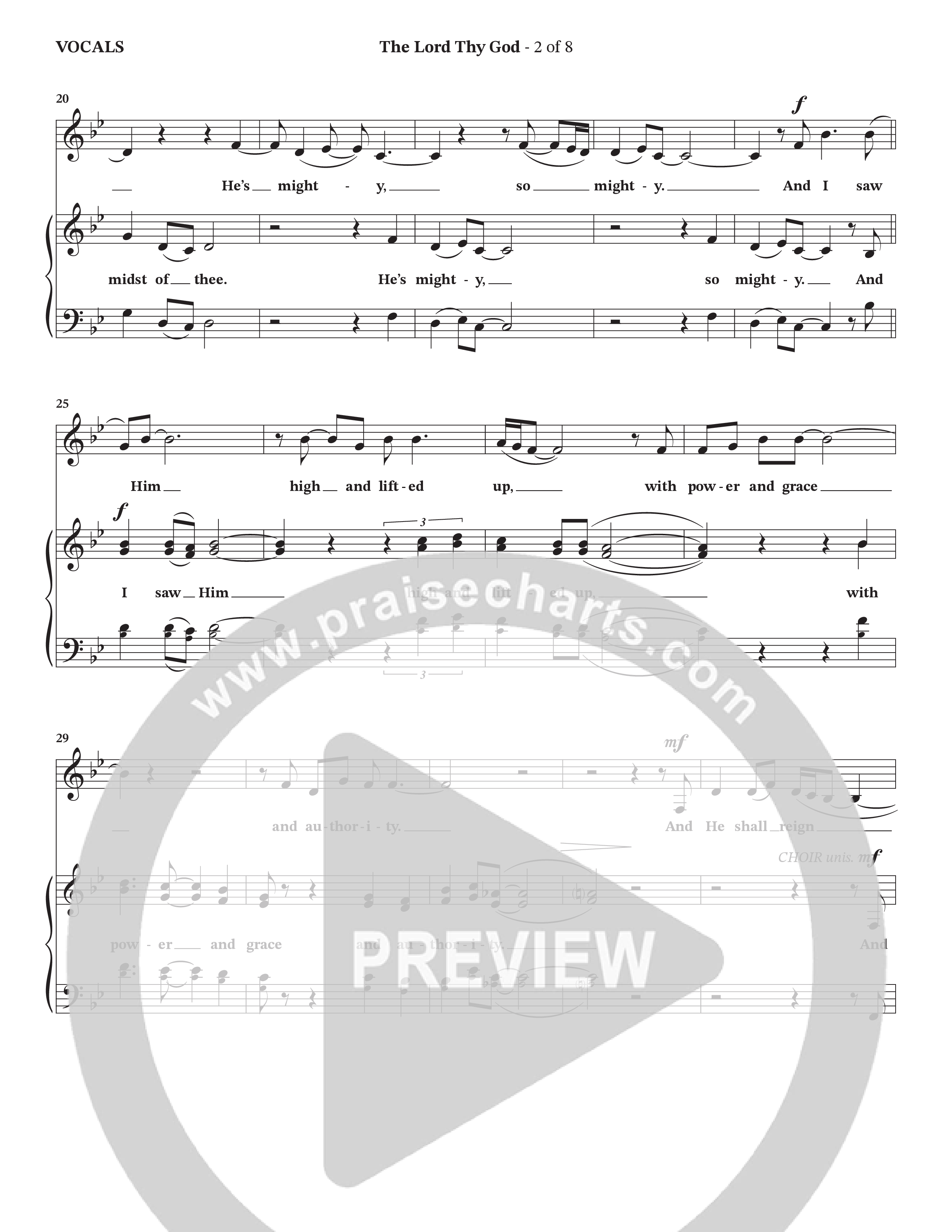 The Lord Thy God (Choral Anthem SATB) Choir Sheet (SATB) (The Brooklyn Tabernacle Choir / Arr. Carol Cymbala / Orch. Lari Goss)