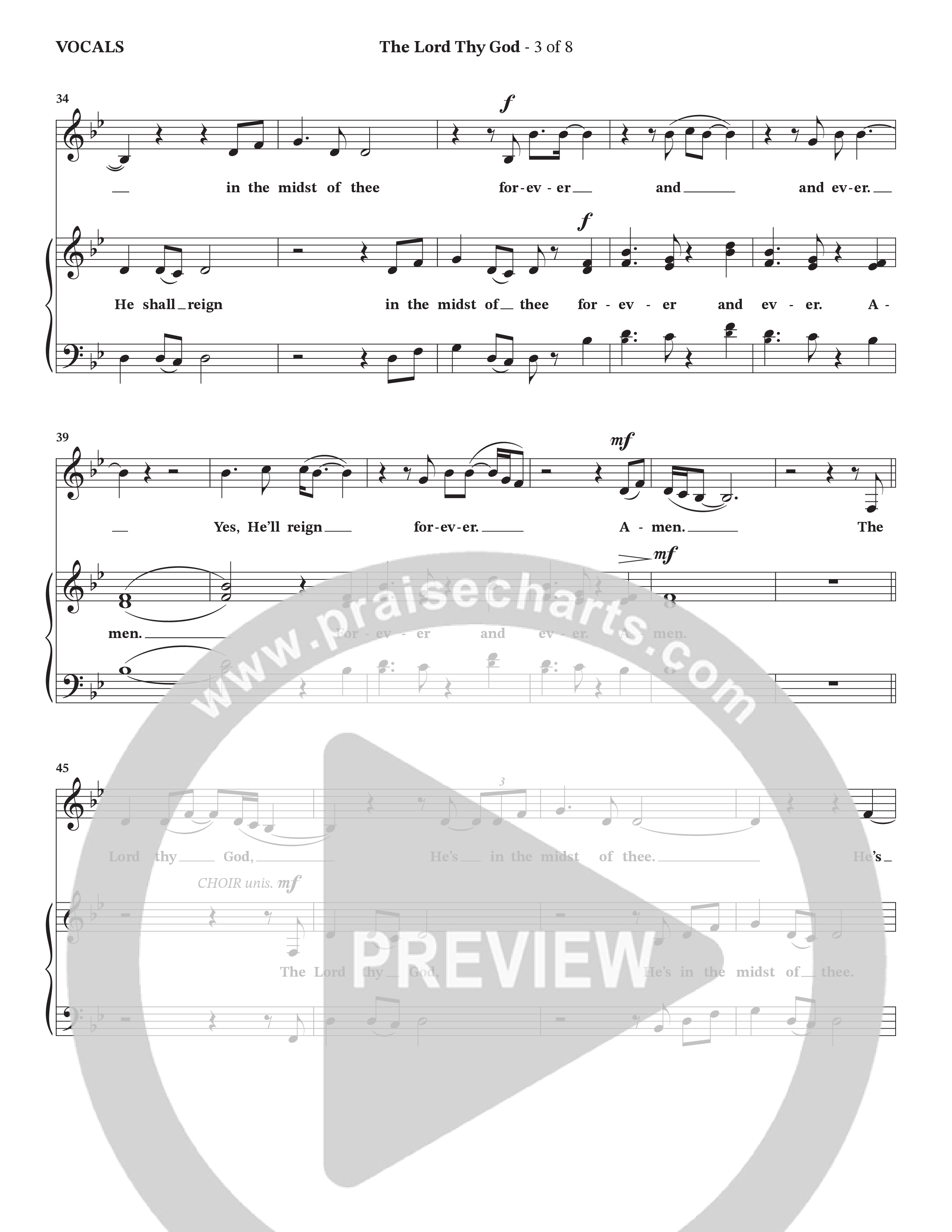 The Lord Thy God (Choral Anthem SATB) Choir Sheet (SATB) (The Brooklyn Tabernacle Choir / Arr. Carol Cymbala / Orch. Lari Goss)