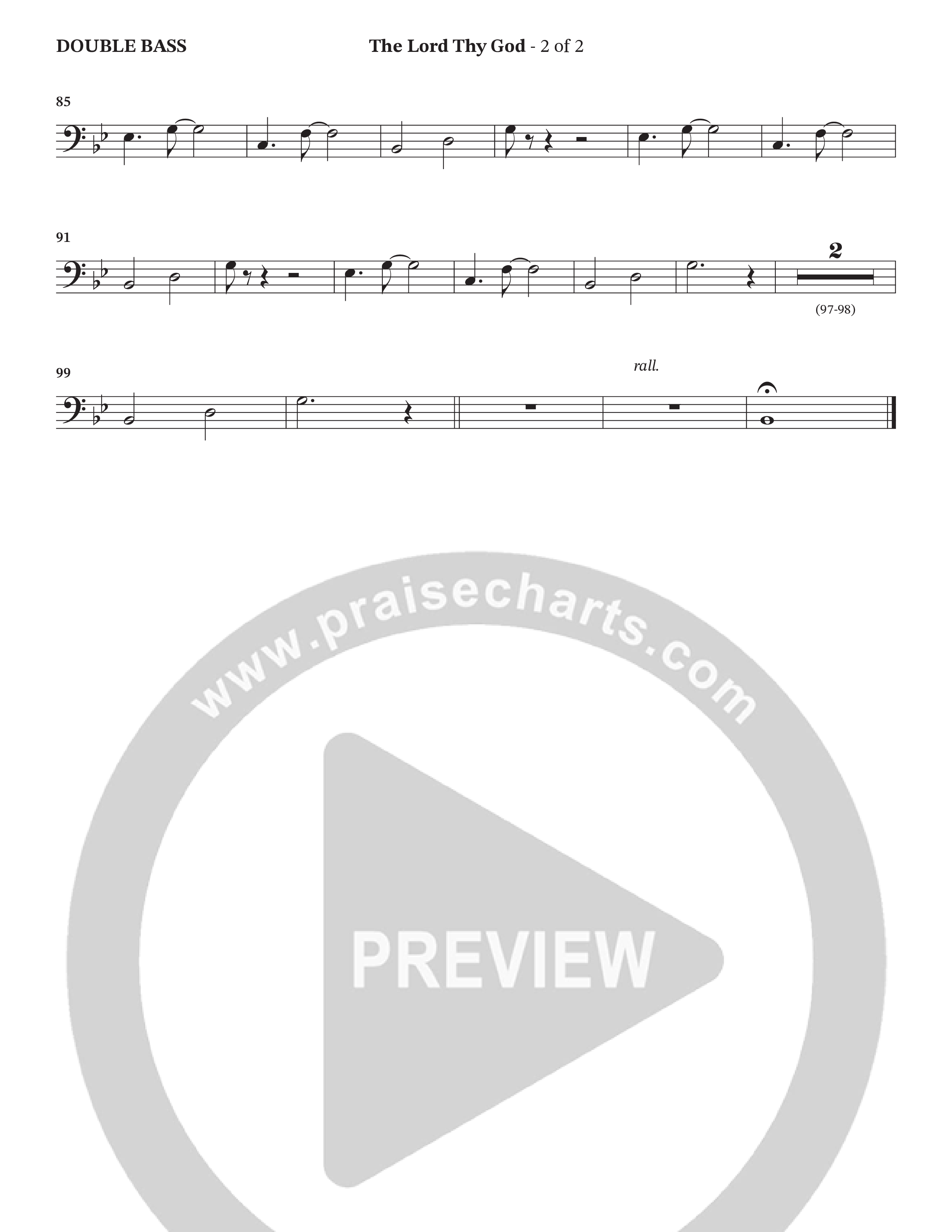 The Lord Thy God (Choral Anthem SATB) Double Bass (The Brooklyn Tabernacle Choir / Arr. Carol Cymbala / Orch. Lari Goss)