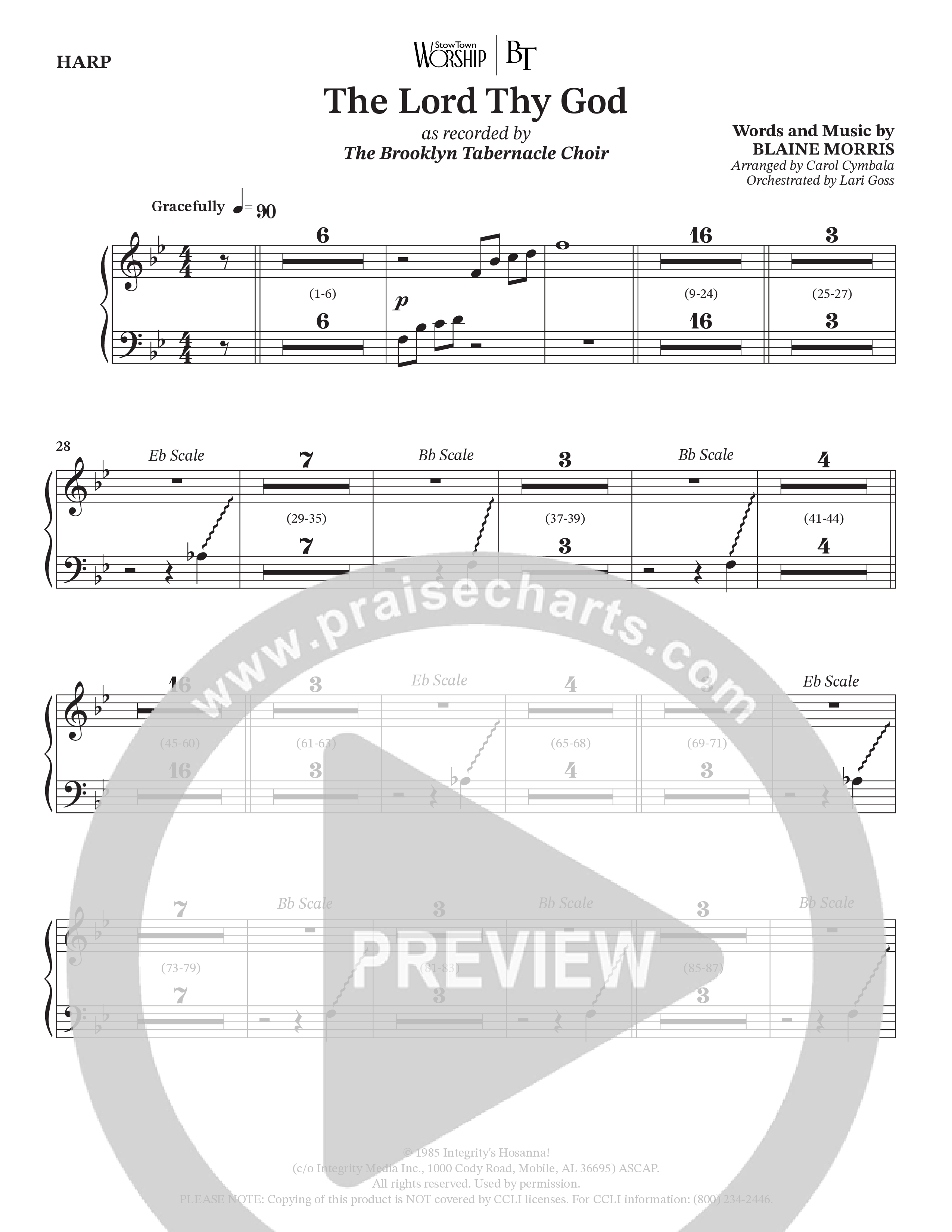 The Lord Thy God (Choral Anthem SATB) Harp (The Brooklyn Tabernacle Choir / Arr. Carol Cymbala / Orch. Lari Goss)