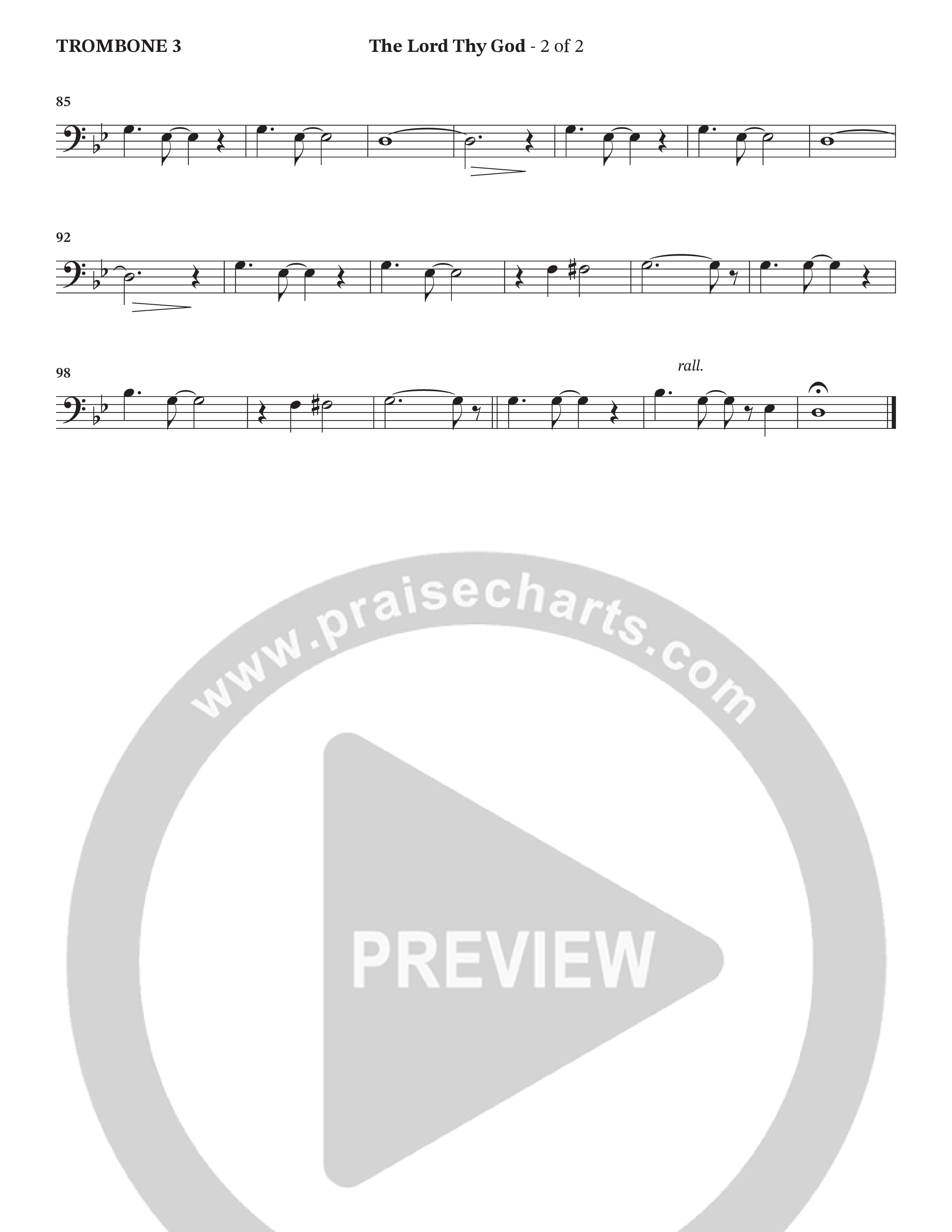 The Lord Thy God (Choral Anthem SATB) Trombone 3 (The Brooklyn Tabernacle Choir / Arr. Carol Cymbala / Orch. Lari Goss)