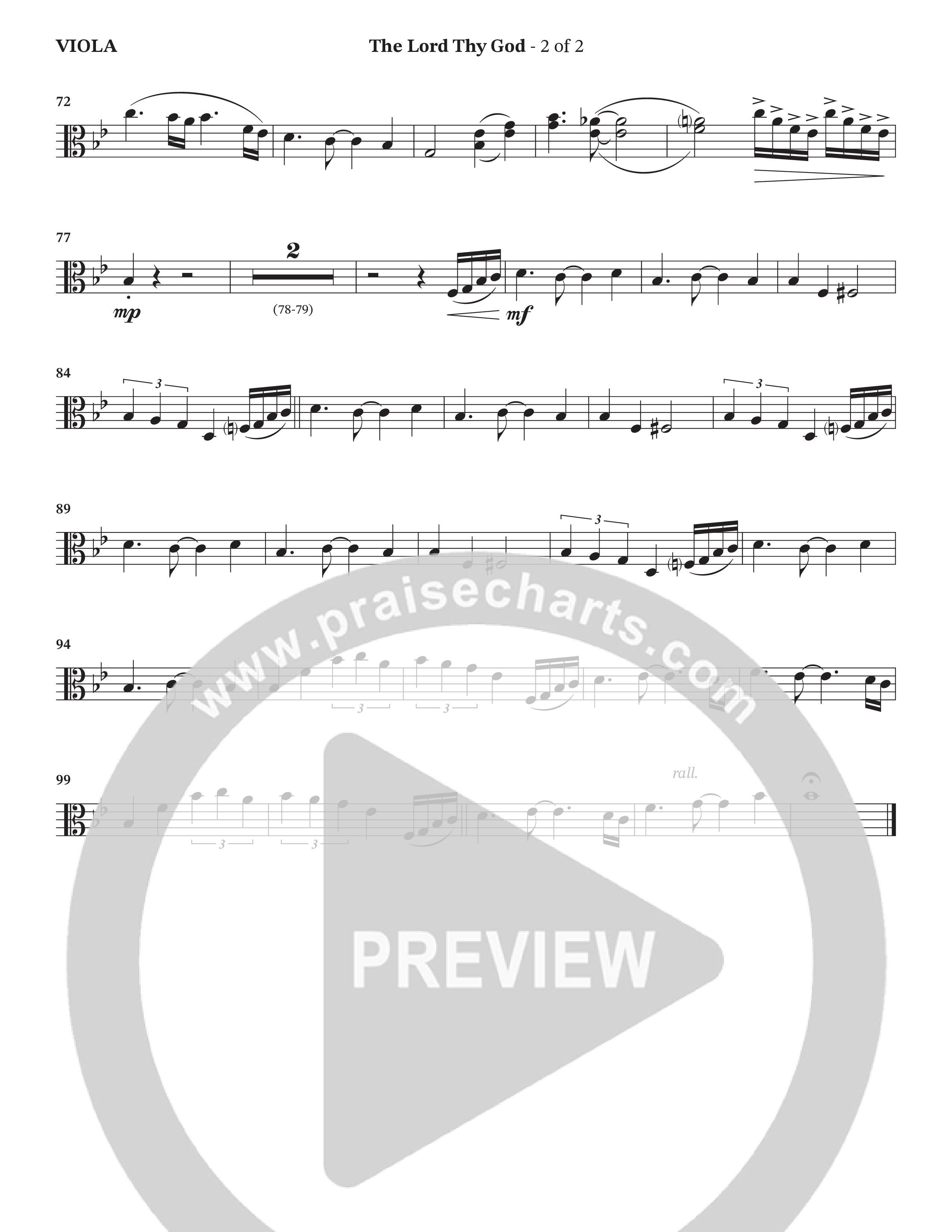 The Lord Thy God (Choral Anthem SATB) Viola (The Brooklyn Tabernacle Choir / Arr. Carol Cymbala / Orch. Lari Goss)