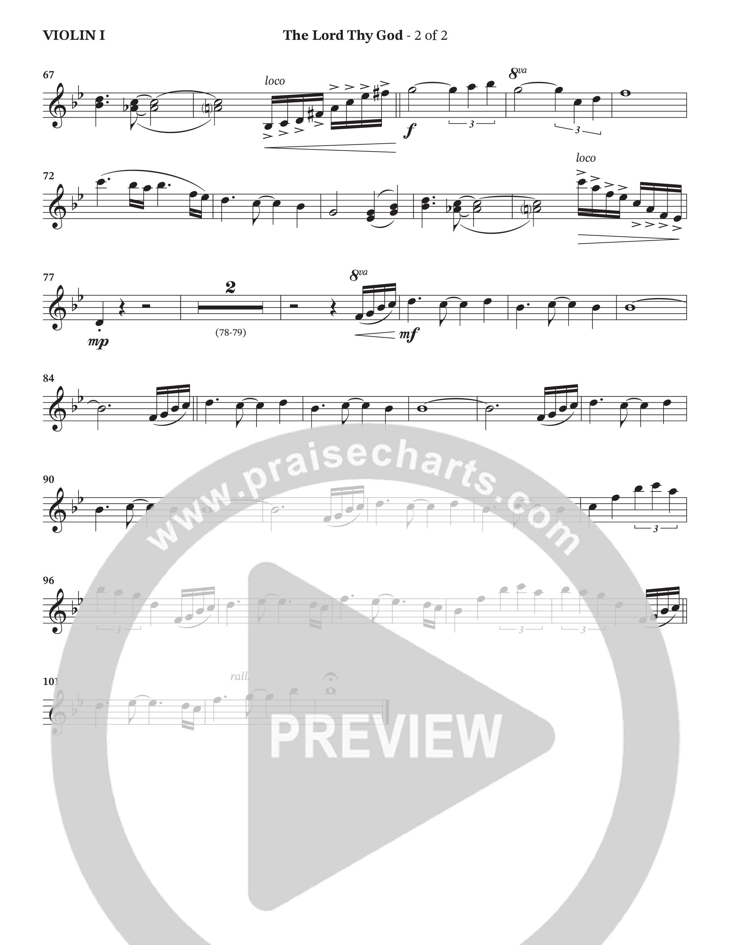 The Lord Thy God (Choral Anthem SATB) Violin 1 (The Brooklyn Tabernacle Choir / Arr. Carol Cymbala / Orch. Lari Goss)