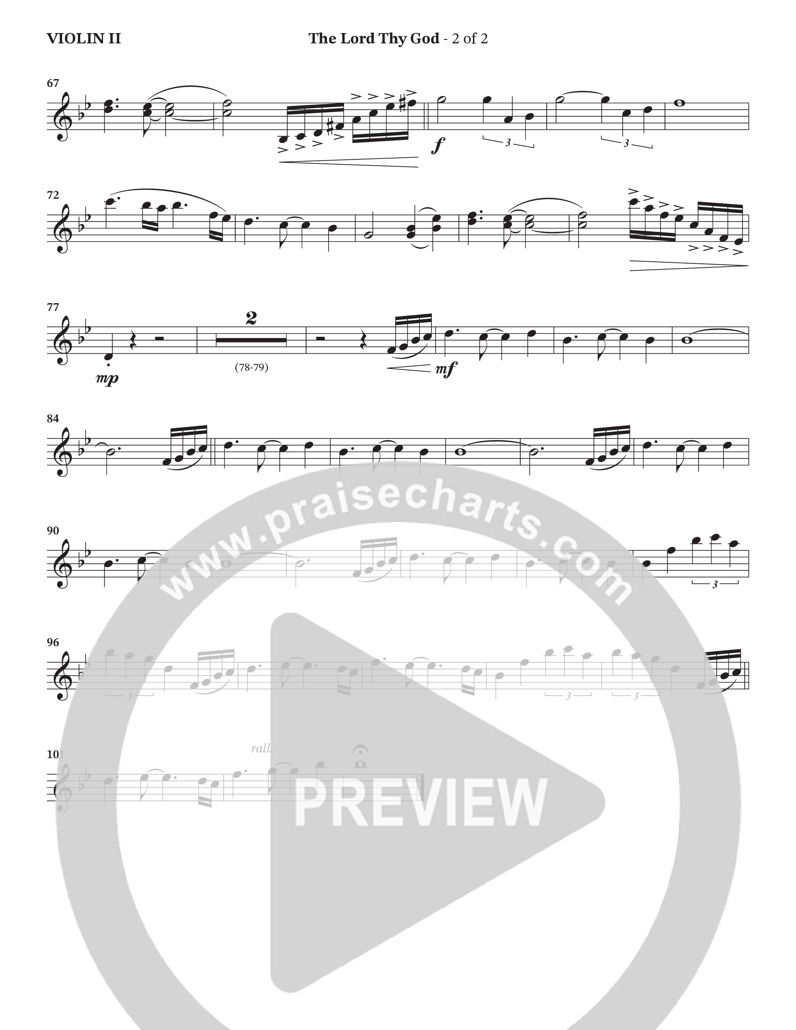The Lord Thy God (Choral Anthem SATB) Violin 2 (The Brooklyn Tabernacle Choir / Arr. Carol Cymbala / Orch. Lari Goss)