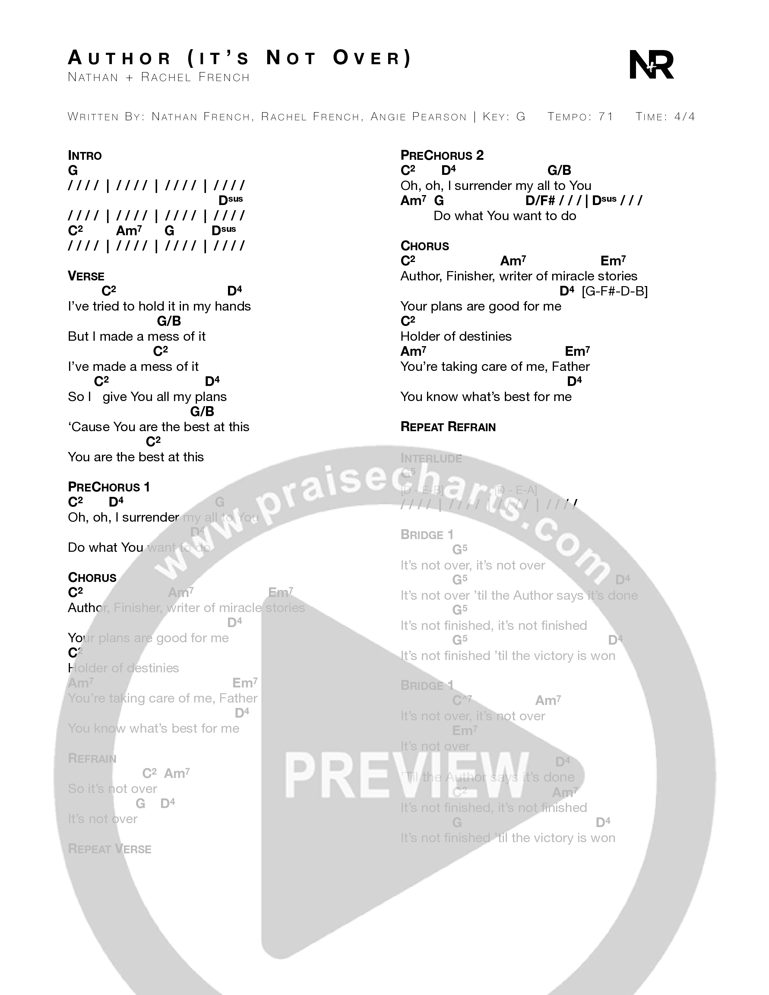 Author Chord Chart (Nathan + Rachel / Angie Pearson)