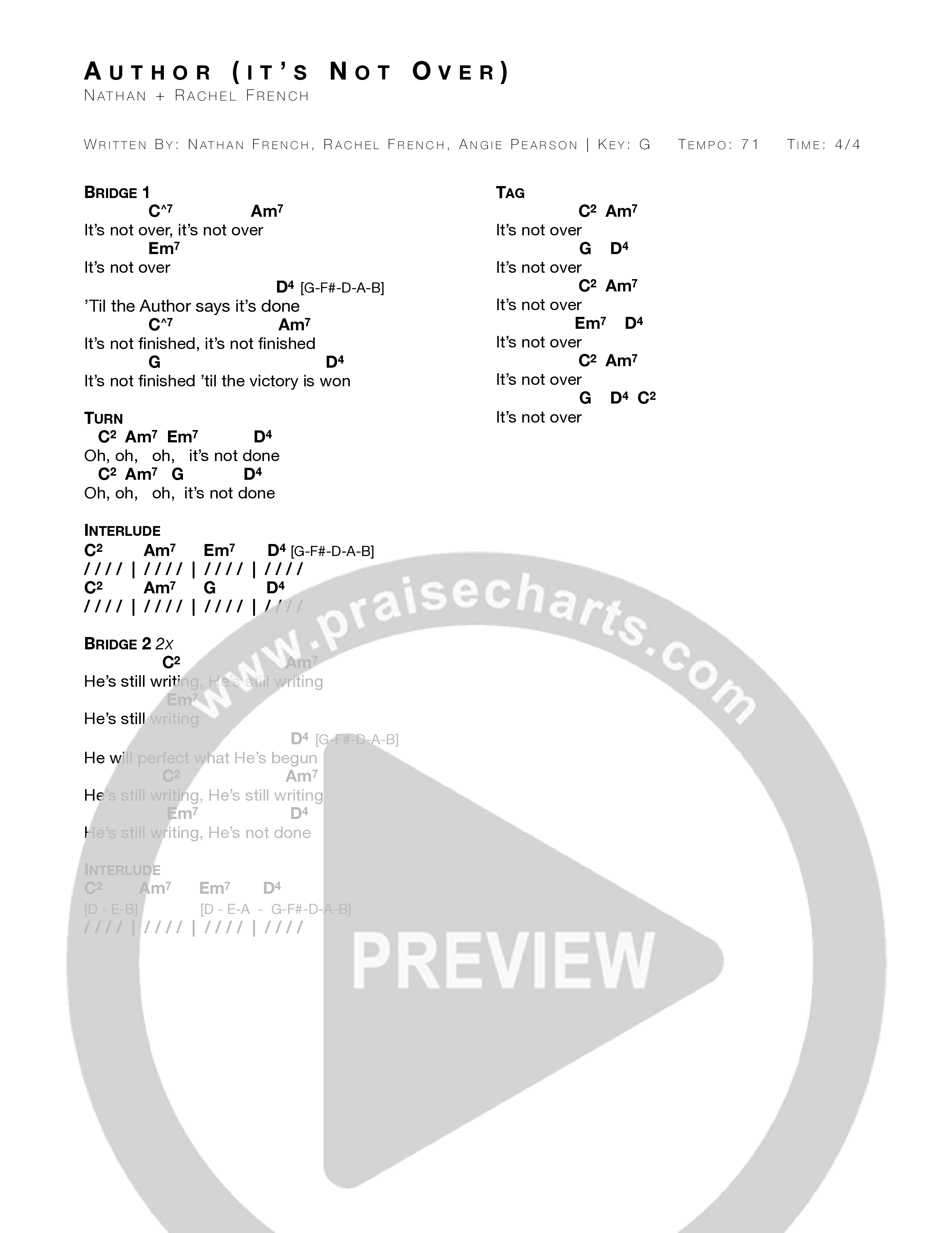 Author Chord Chart (Nathan + Rachel / Angie Pearson)