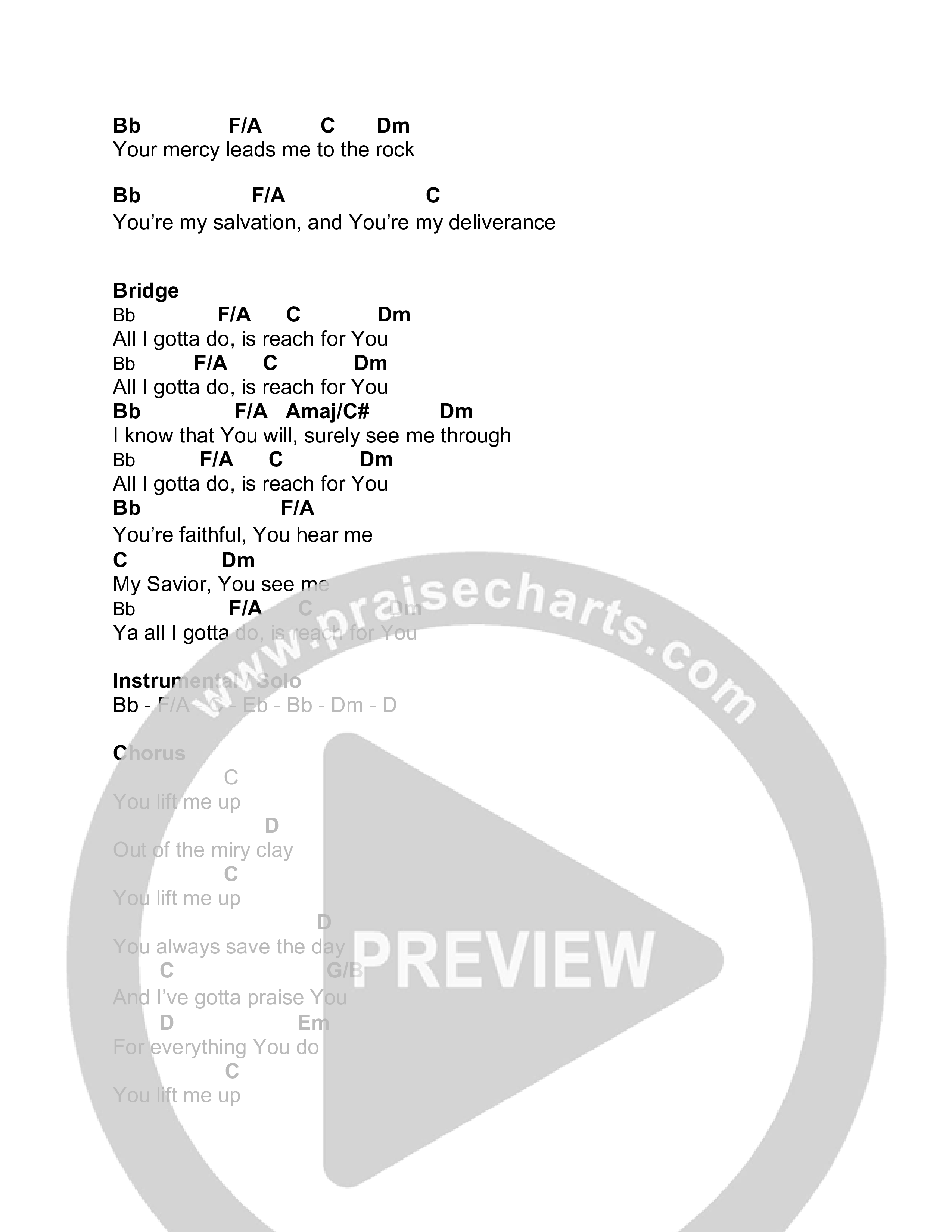 You Lift Me Up Chord Chart (Phil King)