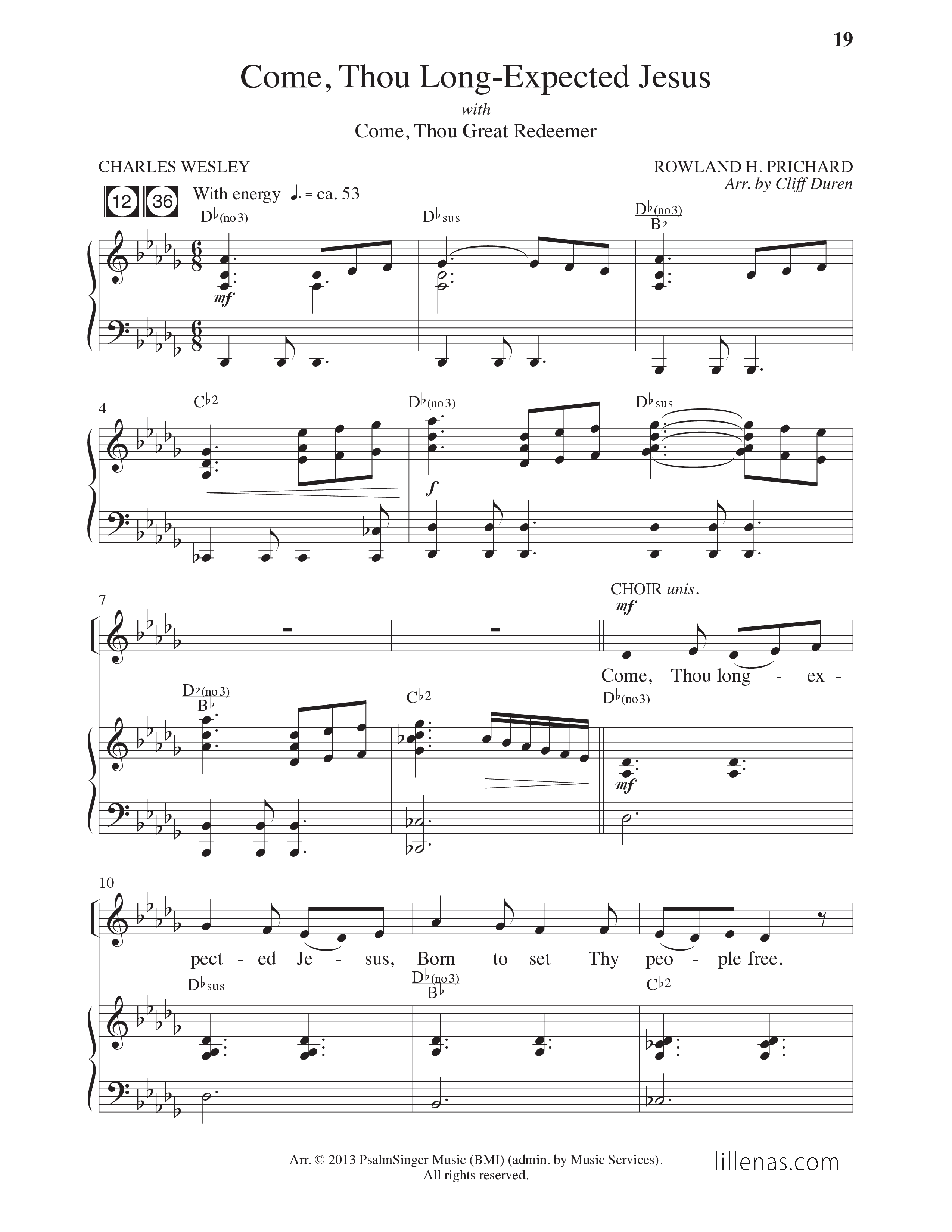 Come Thou Long Expected Jesus (5 Song Choral Collection) Song 2 (Piano SATB) (Lillenas Choral / Arr. Nick Robertson)