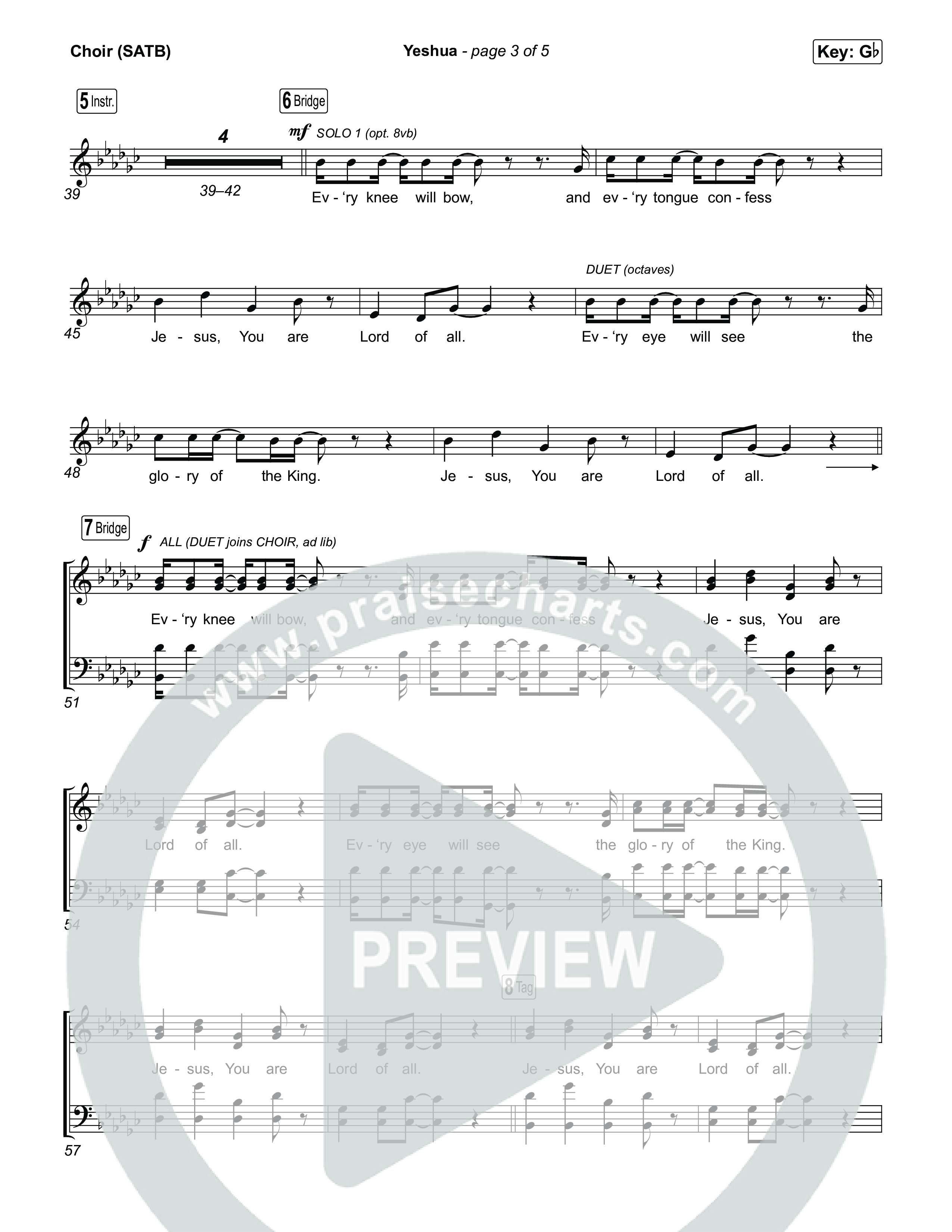 Yeshua Choir Sheet (SATB) (Red Worship)