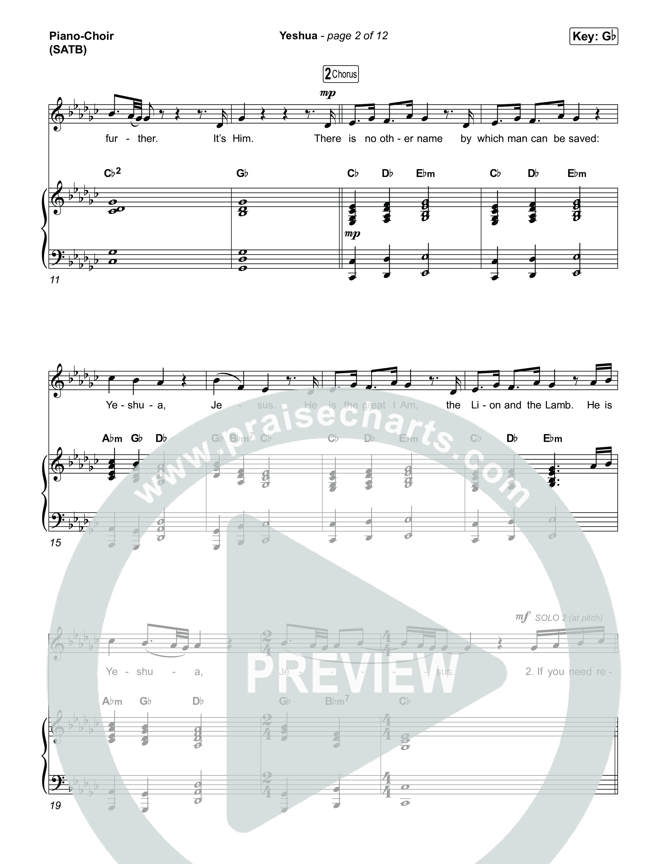 Yeshua Piano/Choir (SATB) (Red Worship)