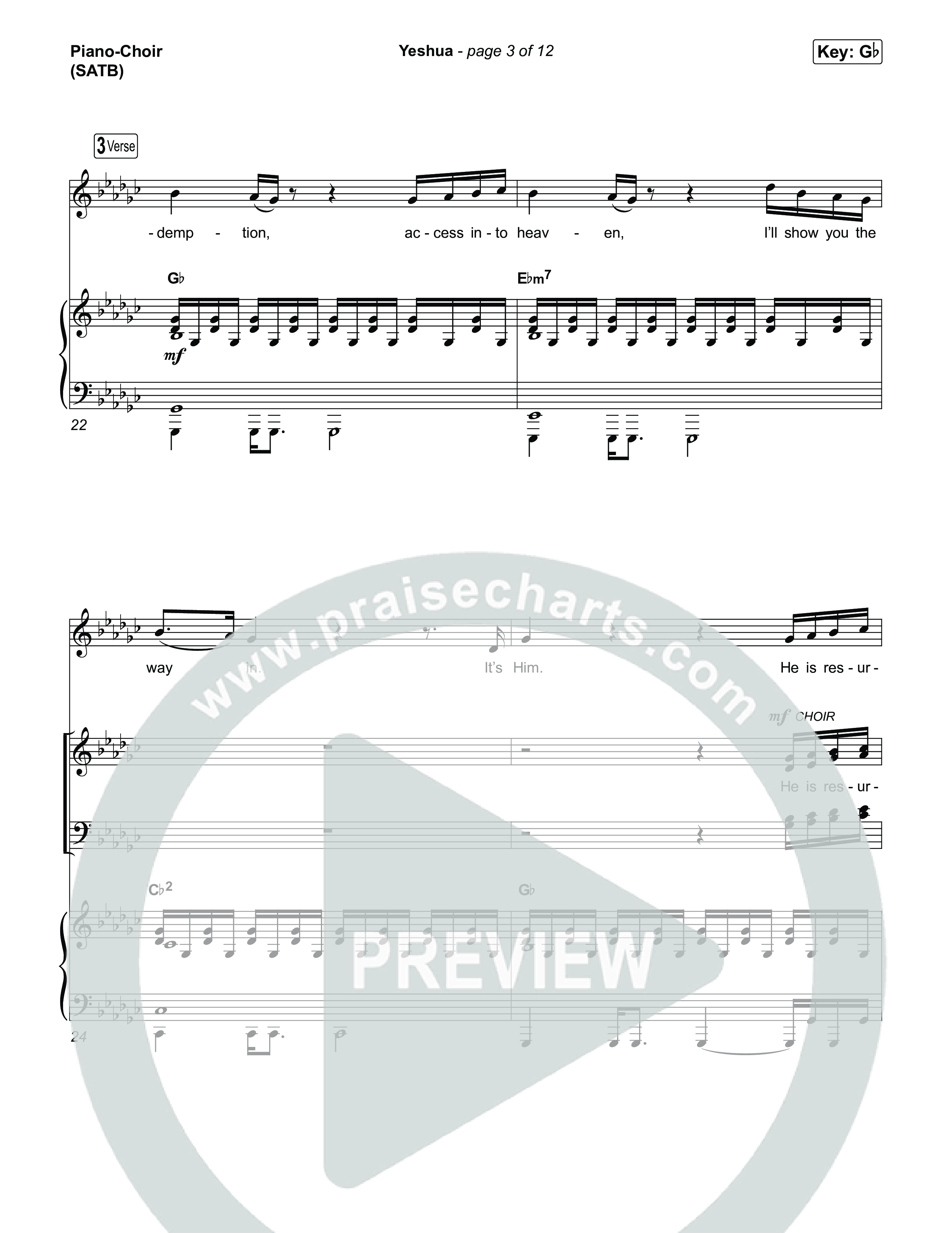 Yeshua Piano/Choir (SATB) (Red Worship)