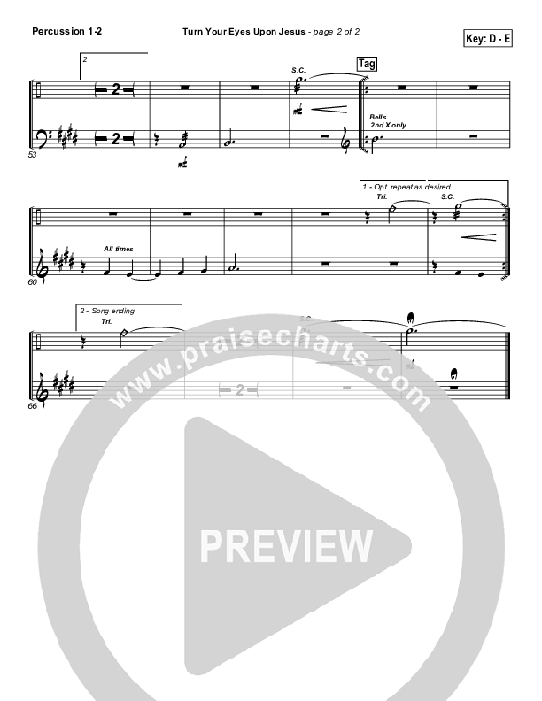 Turn Your Eyes Upon Jesus Percussion (PraiseCharts Band / Arr. Daniel Galbraith)