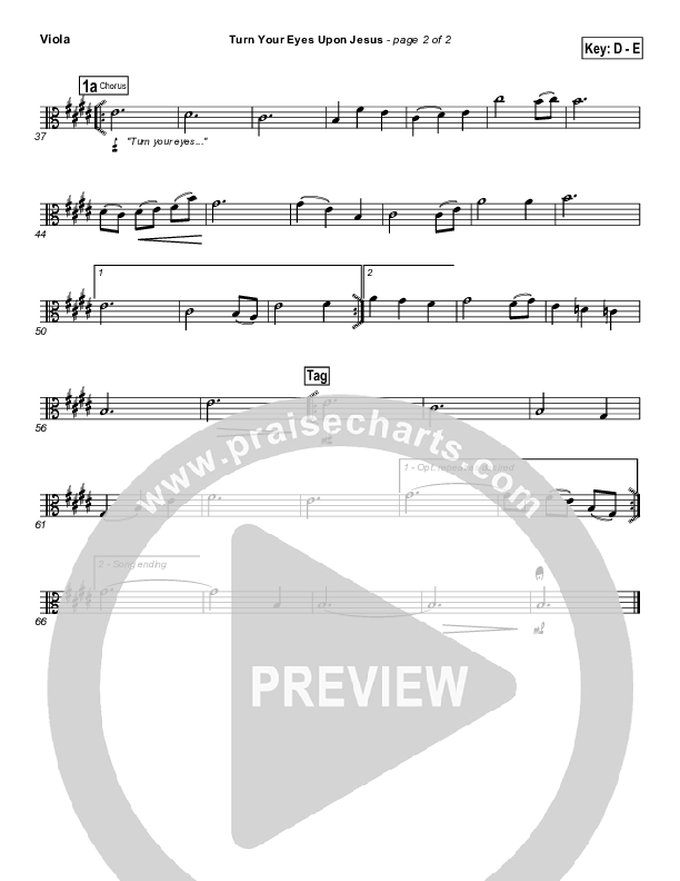 Turn Your Eyes Upon Jesus Viola (PraiseCharts Band / Arr. Daniel Galbraith)