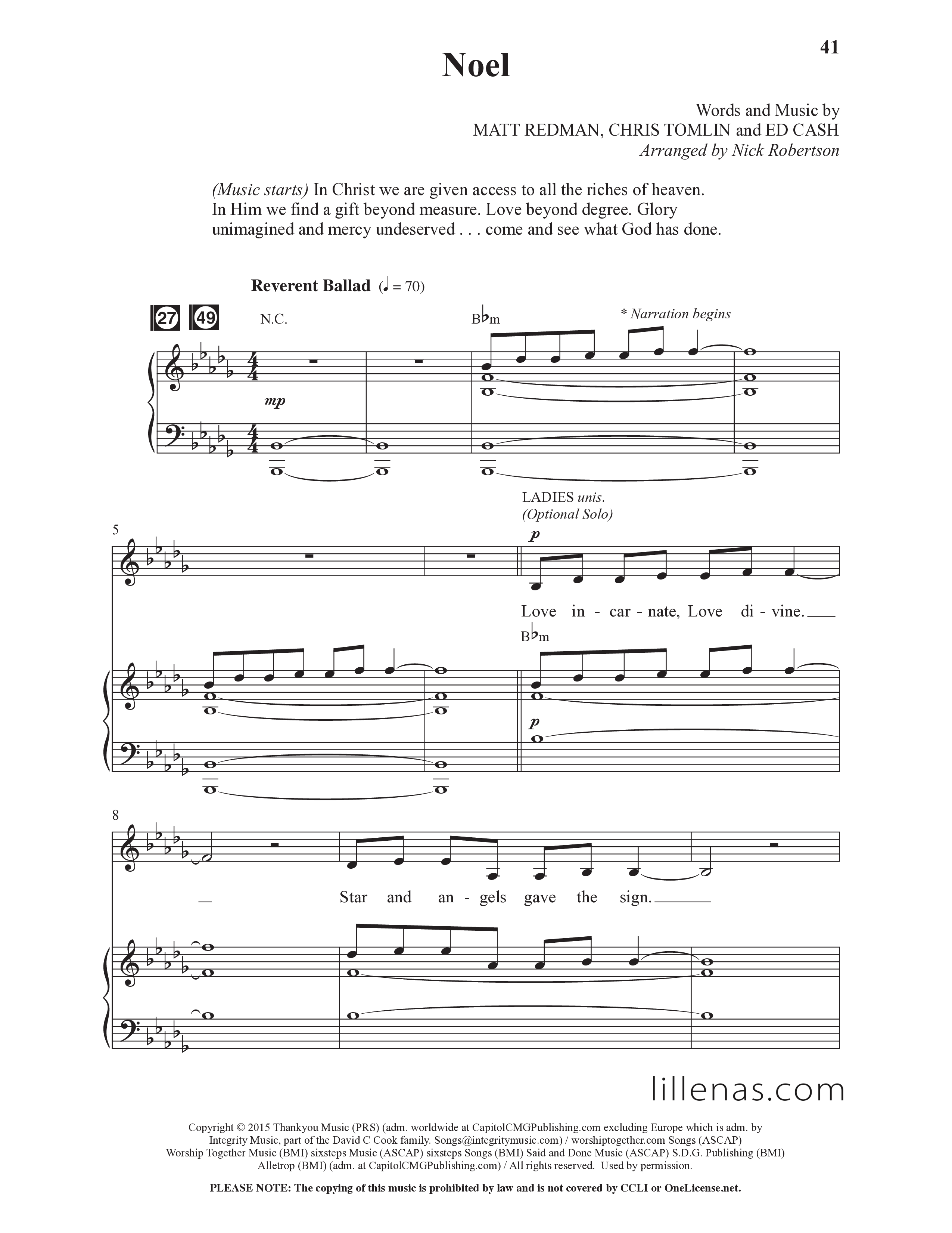 Hallelujah Jesus Is Born (6 Song Choral Collection) Song 4 (Piano SATB) (Lillenas Choral / Arr. Nick Robertson)
