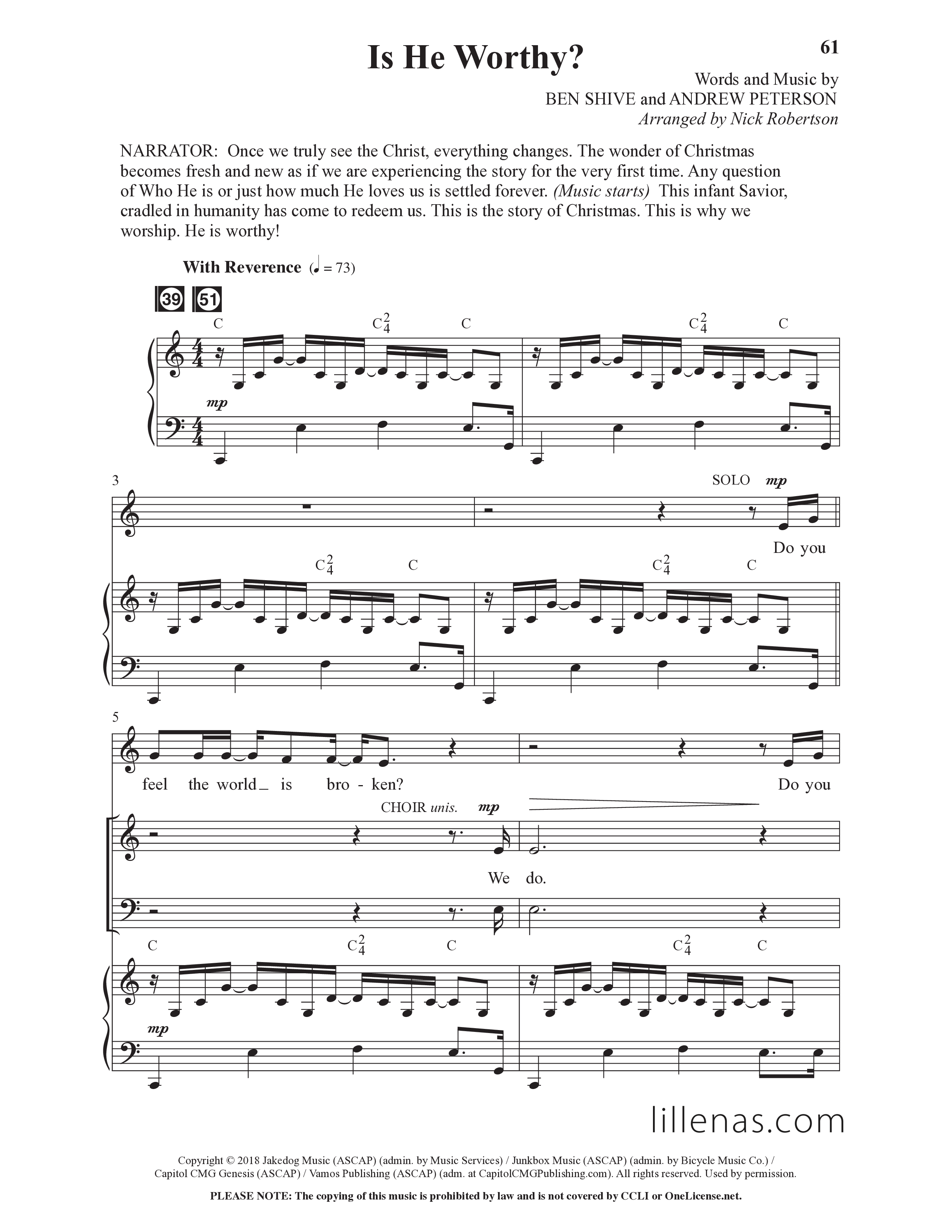 Hallelujah Jesus Is Born (6 Song Choral Collection) Song 6 (Piano SATB) (Lillenas Choral / Arr. Nick Robertson)
