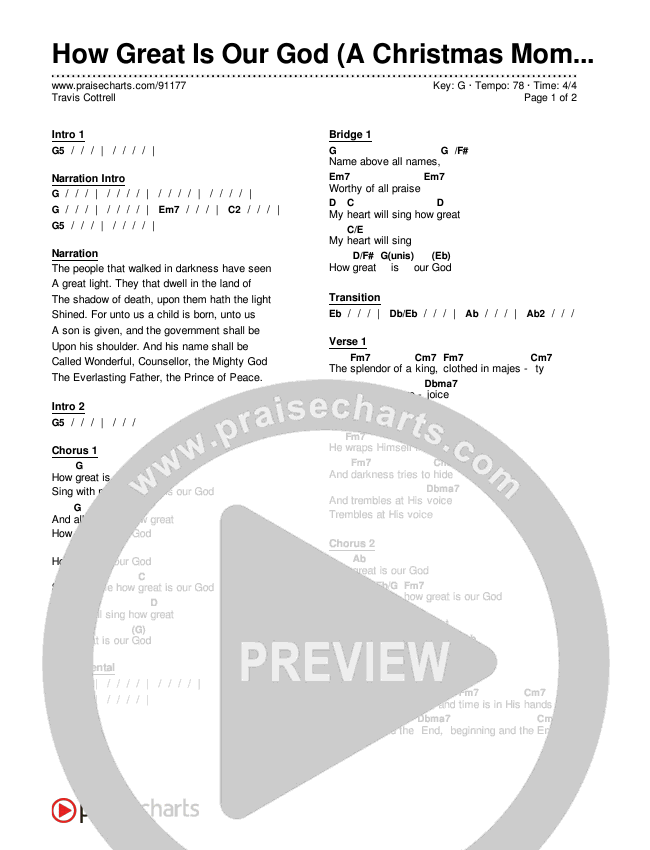 How Great Is Our God (A Christmas Moment) (Choral/SATB) Chords & Lyrics (Travis Cottrell / Arr. Mason Brown)