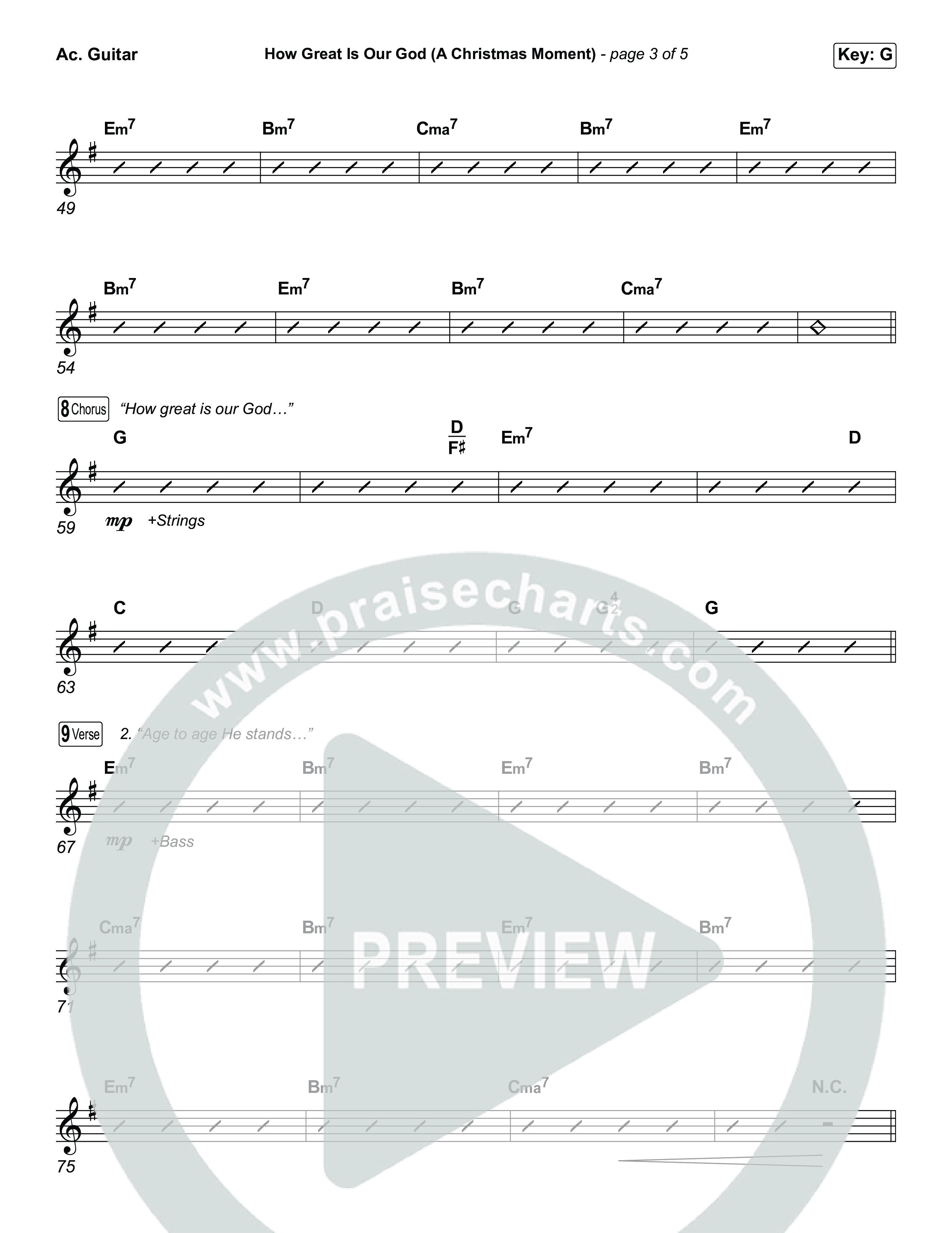 How Great Is Our God (A Christmas Moment) (Choral/SATB) Acoustic Guitar (Travis Cottrell / Arr. Mason Brown)
