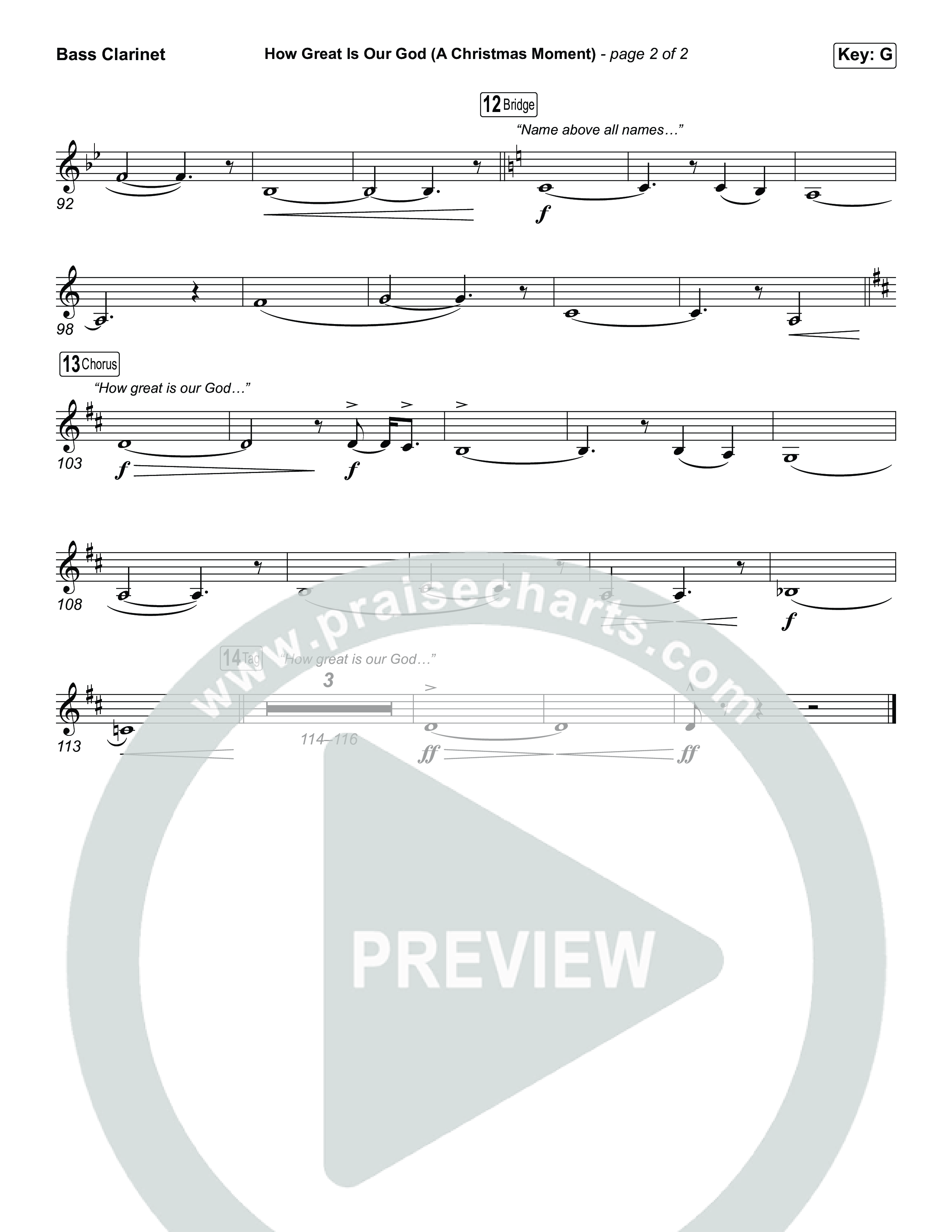 How Great Is Our God (A Christmas Moment) (Choral/SATB) Bass Clarinet (Travis Cottrell / Arr. Mason Brown)