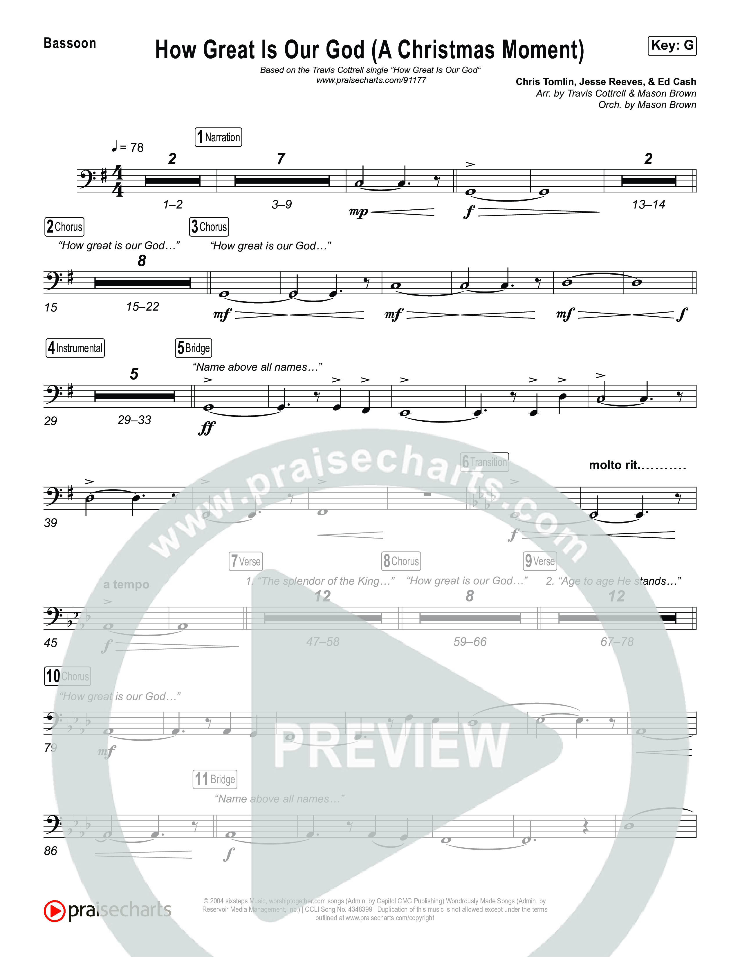 How Great Is Our God (A Christmas Moment) (Choral/SATB) Bassoon (Travis Cottrell / Arr. Mason Brown)