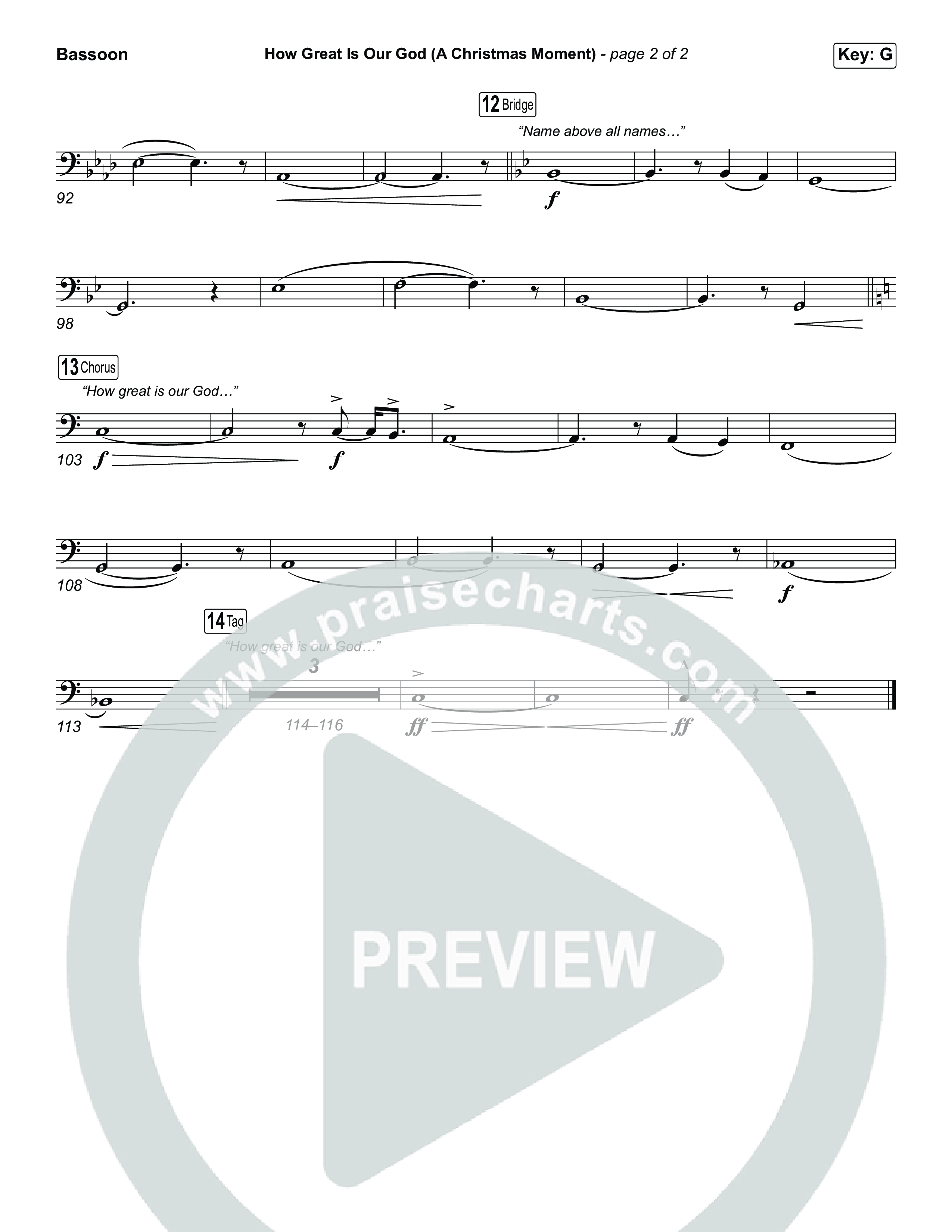 How Great Is Our God (A Christmas Moment) (Choral/SATB) Bassoon (Travis Cottrell / Arr. Mason Brown)