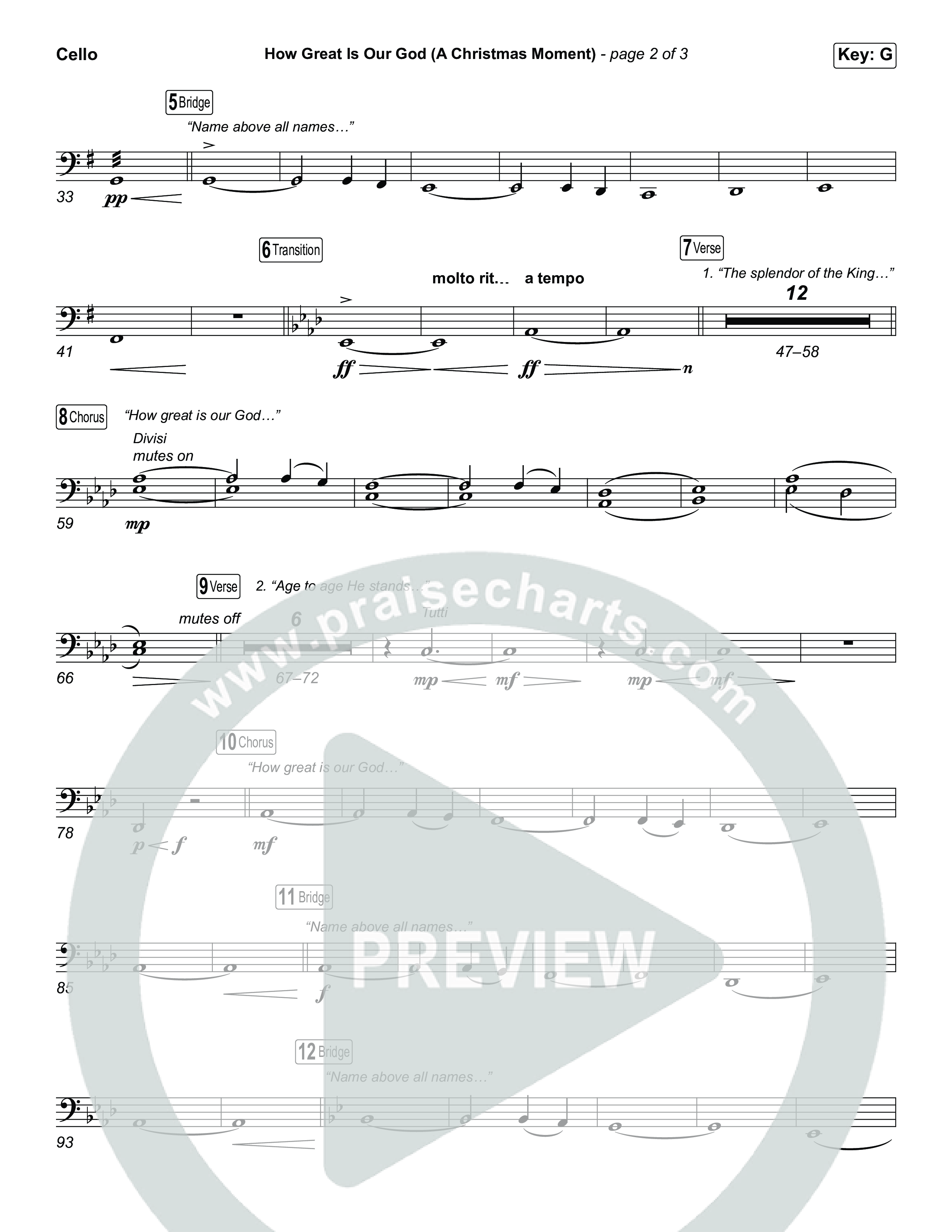 How Great Is Our God (A Christmas Moment) (Choral/SATB) Cello (Travis Cottrell / Arr. Mason Brown)