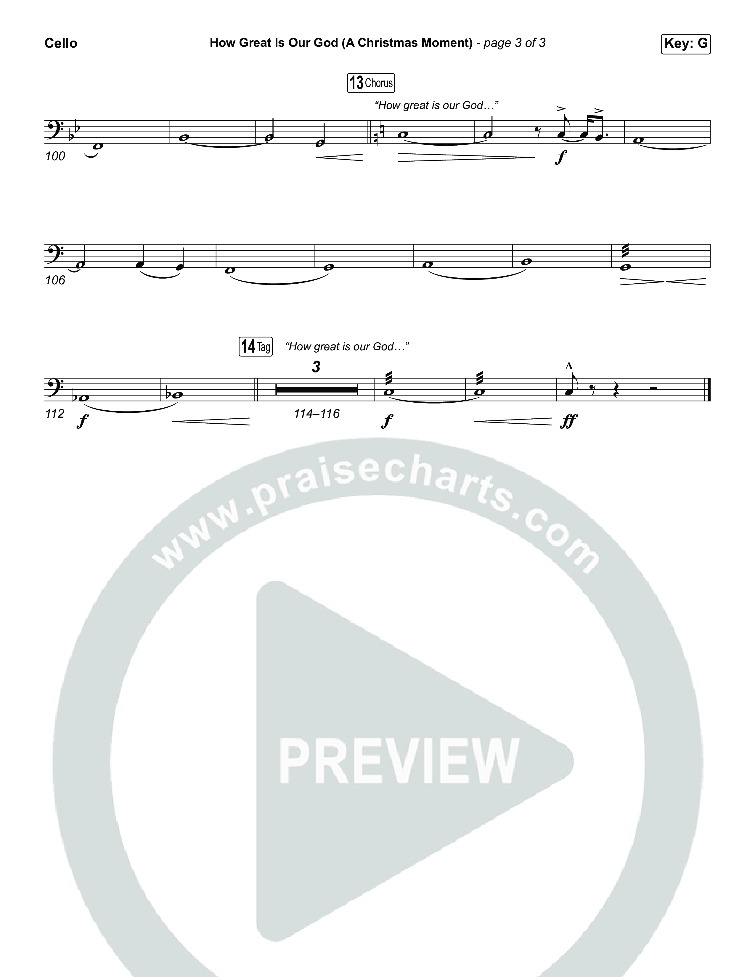 How Great Is Our God (A Christmas Moment) (Choral/SATB) Cello (Travis Cottrell / Arr. Mason Brown)