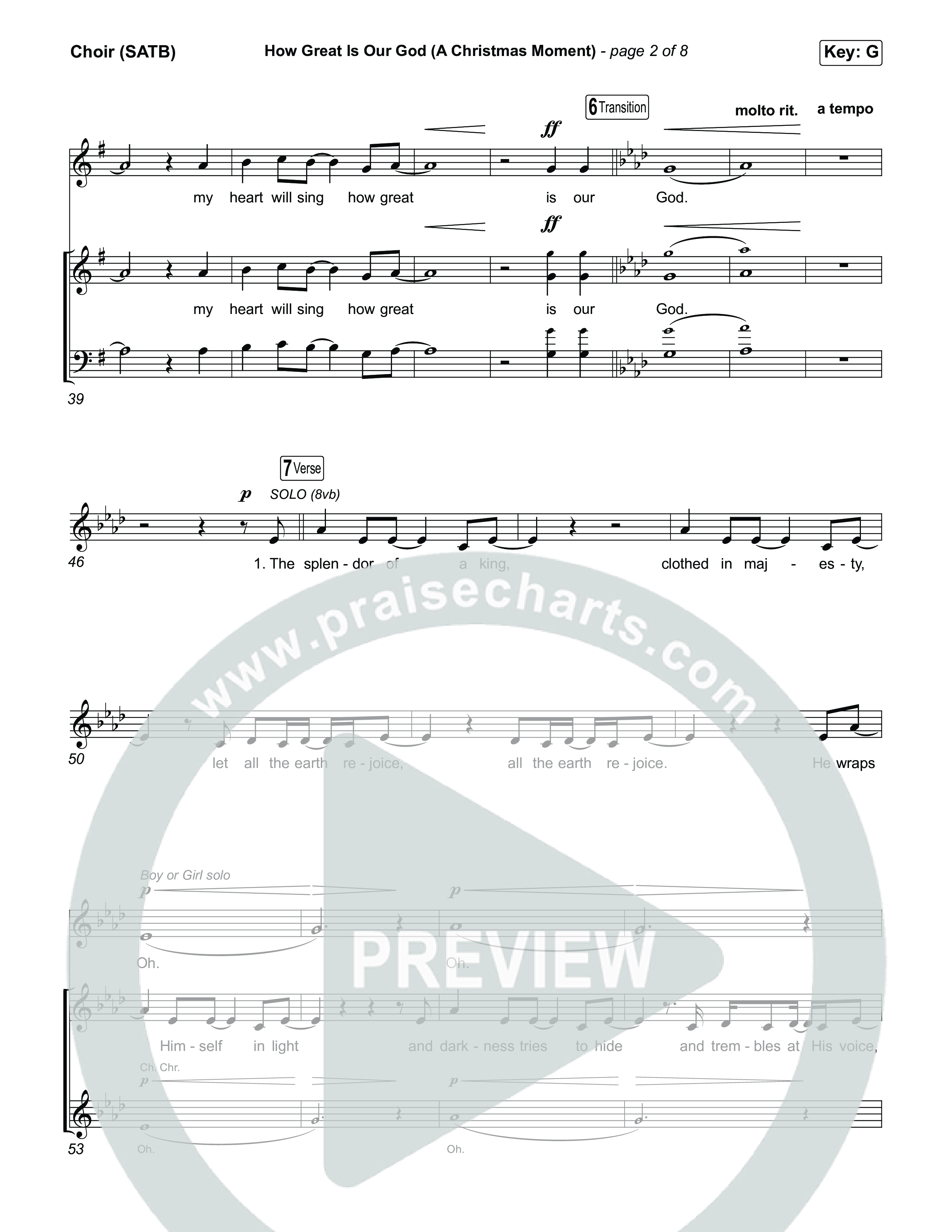 How Great Is Our God (A Christmas Moment) (Choral/SATB) Choir Sheet (SATB) (Travis Cottrell / Arr. Mason Brown)