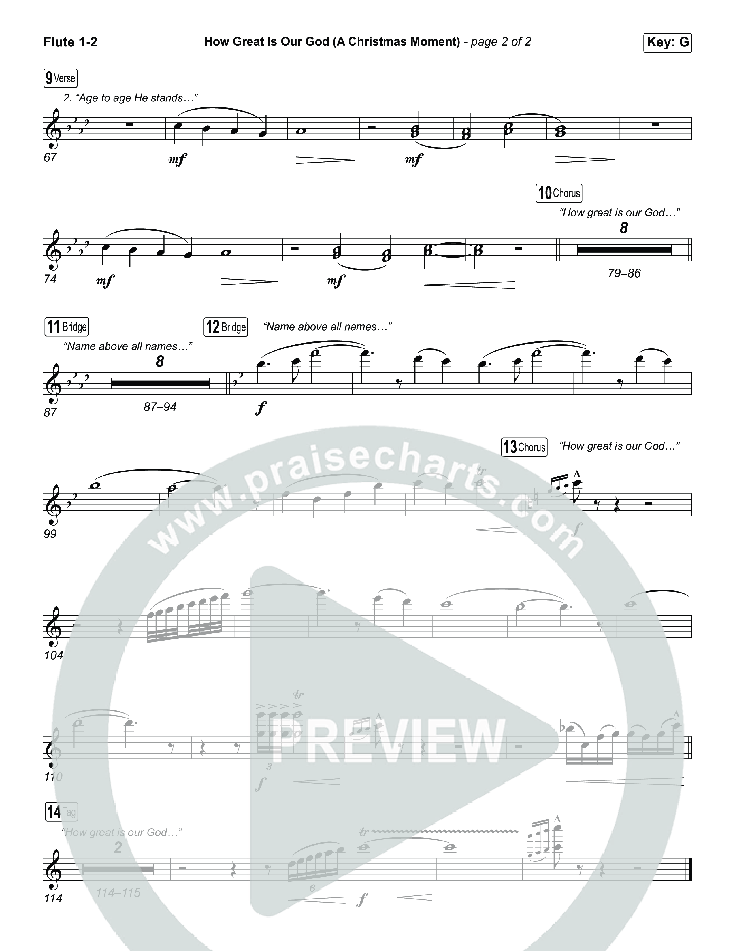 How Great Is Our God (A Christmas Moment) (Choral/SATB) Flute 1,2 (Travis Cottrell / Arr. Mason Brown)