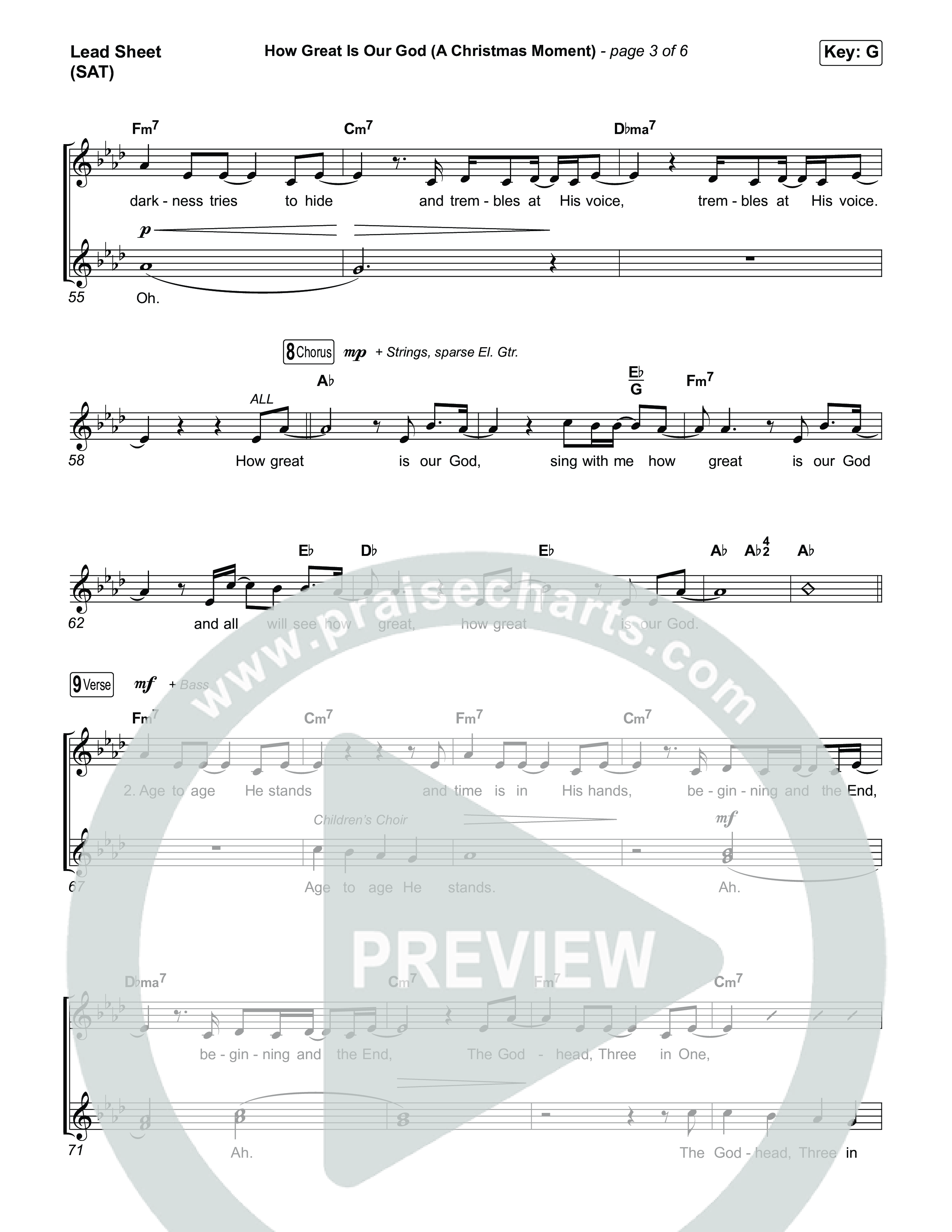 How Great Is Our God (A Christmas Moment) (Choral/SATB) Lead Sheet (SAT) (Travis Cottrell / Arr. Mason Brown)