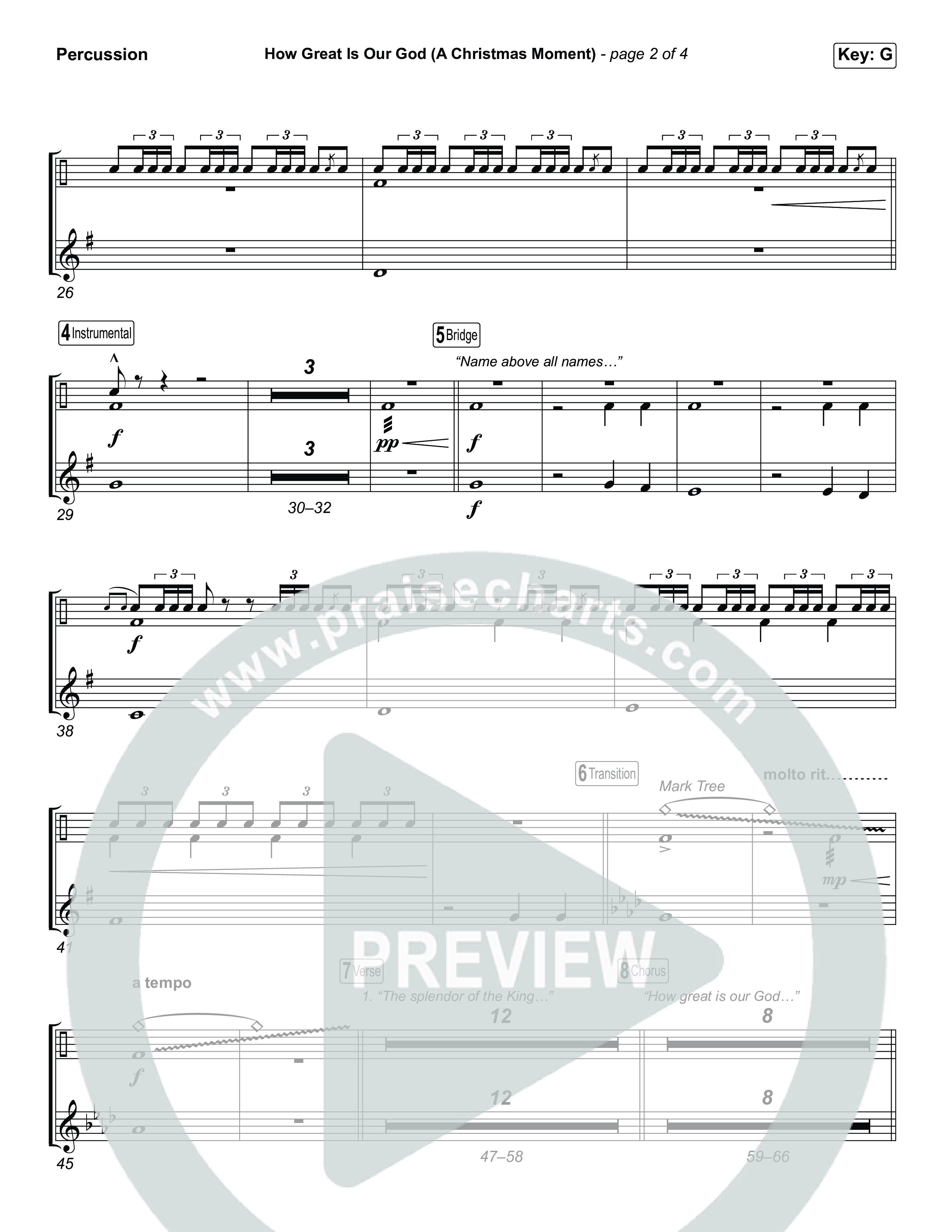 How Great Is Our God (A Christmas Moment) (Choral/SATB) Percussion (Travis Cottrell / Arr. Mason Brown)