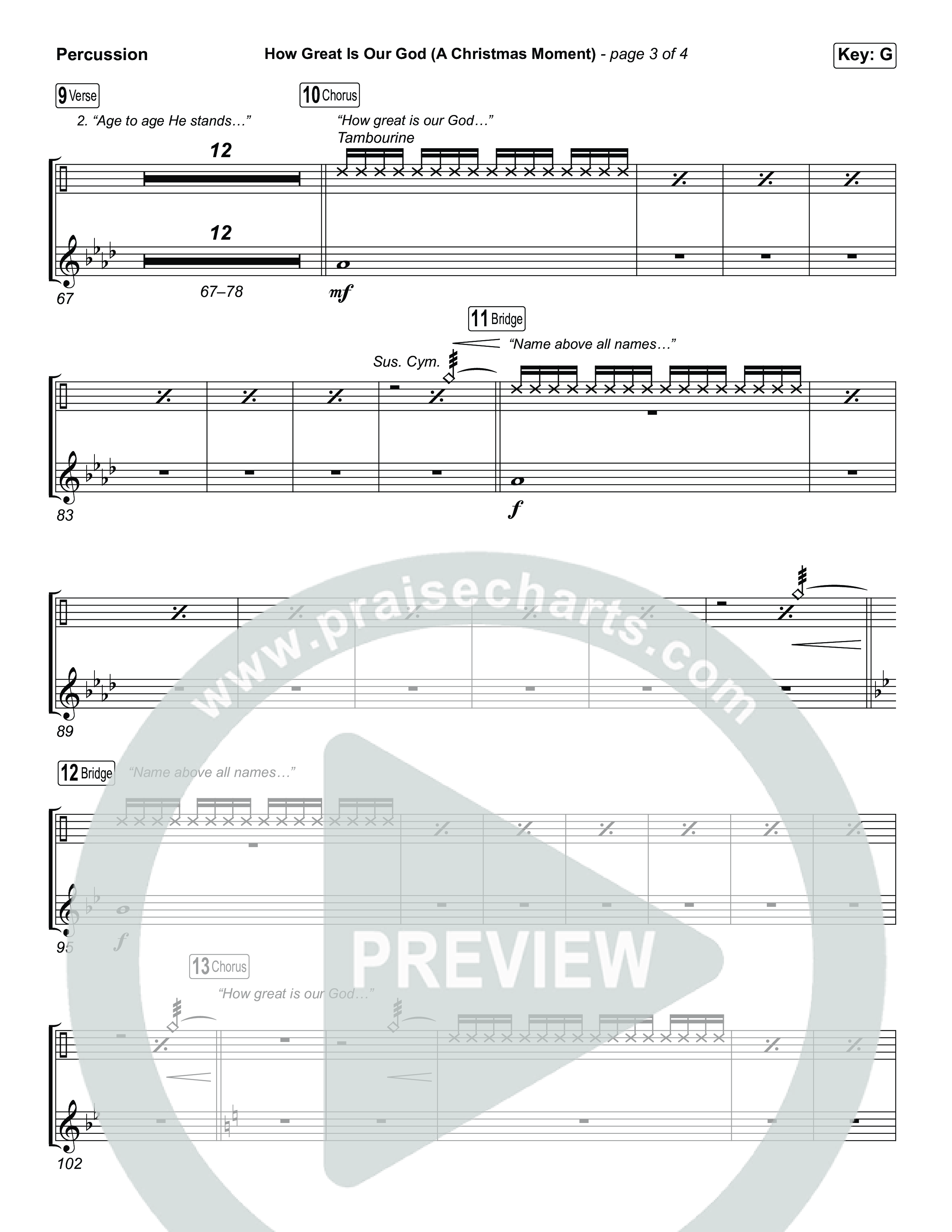 How Great Is Our God (A Christmas Moment) (Choral/SATB) Percussion (Travis Cottrell / Arr. Mason Brown)