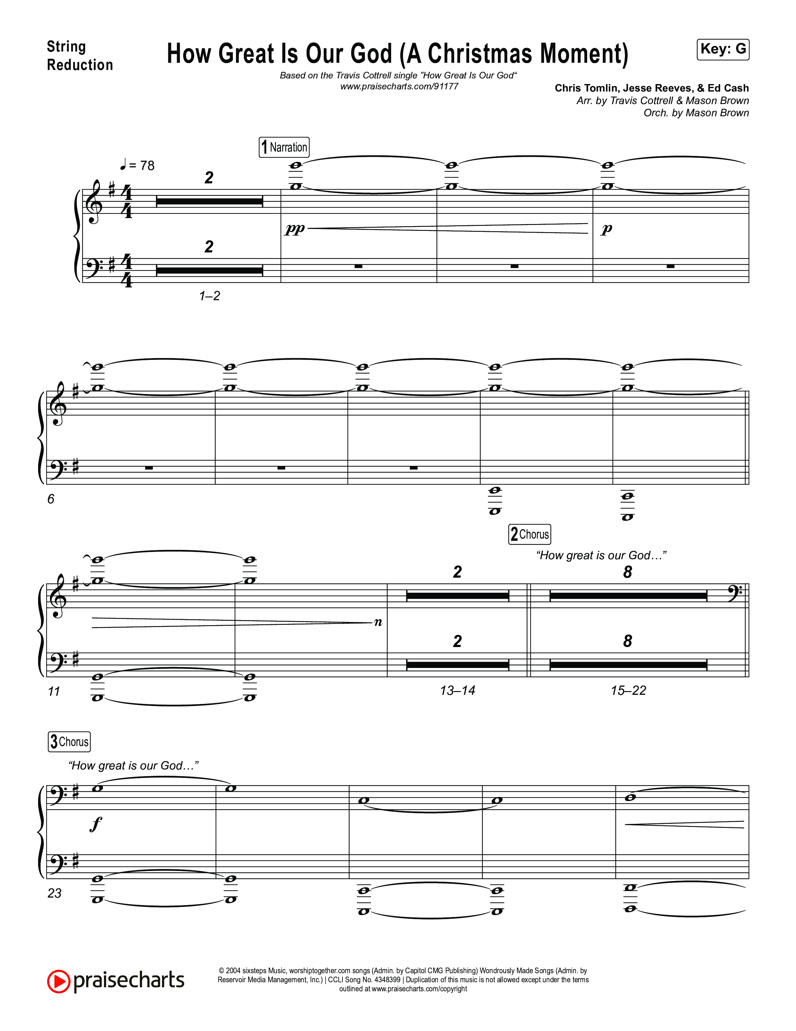 How Great Is Our God (A Christmas Moment) (Choral/SATB) String Reduction (Travis Cottrell / Arr. Mason Brown)