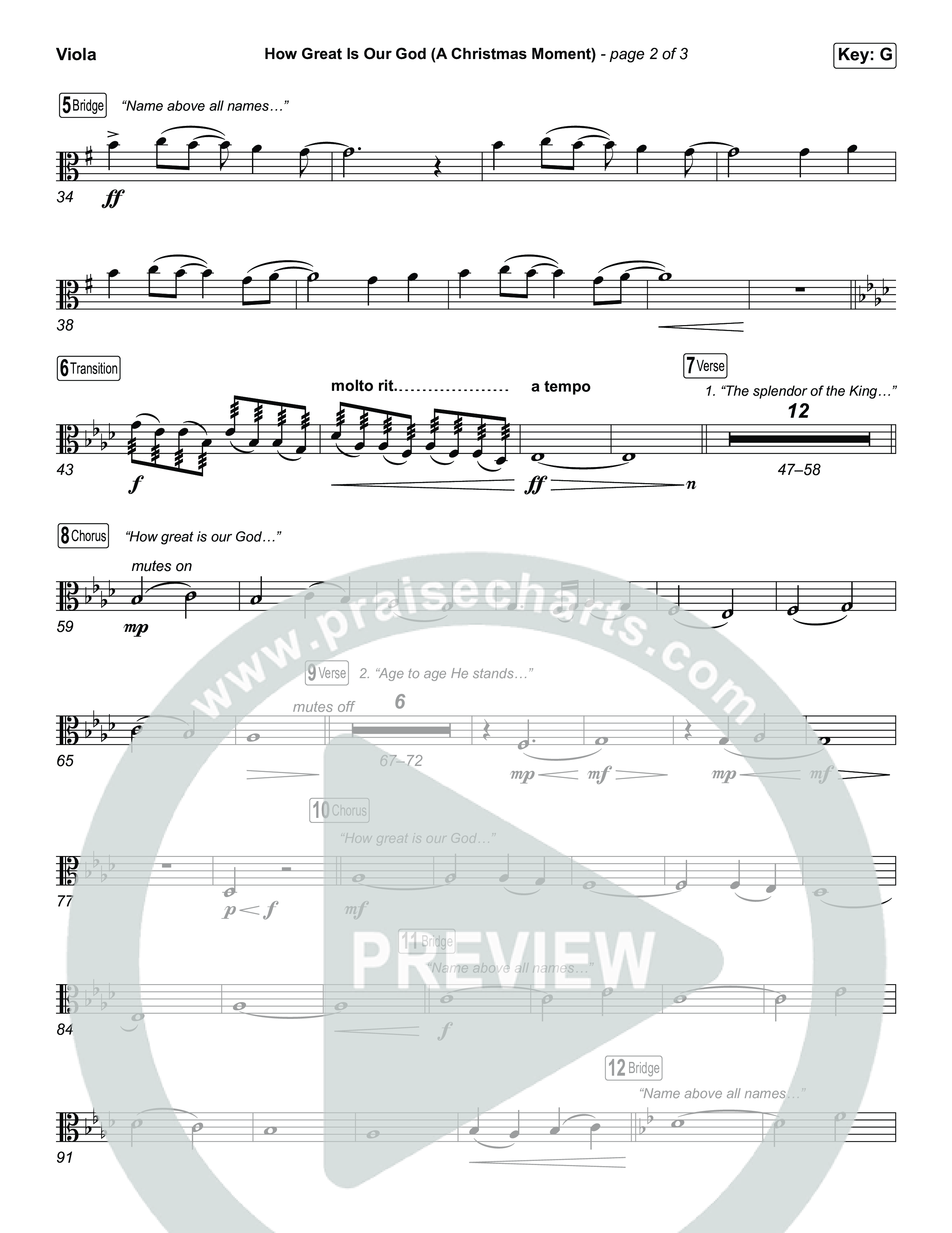 How Great Is Our God (A Christmas Moment) (Choral/SATB) Viola (Travis Cottrell / Arr. Mason Brown)