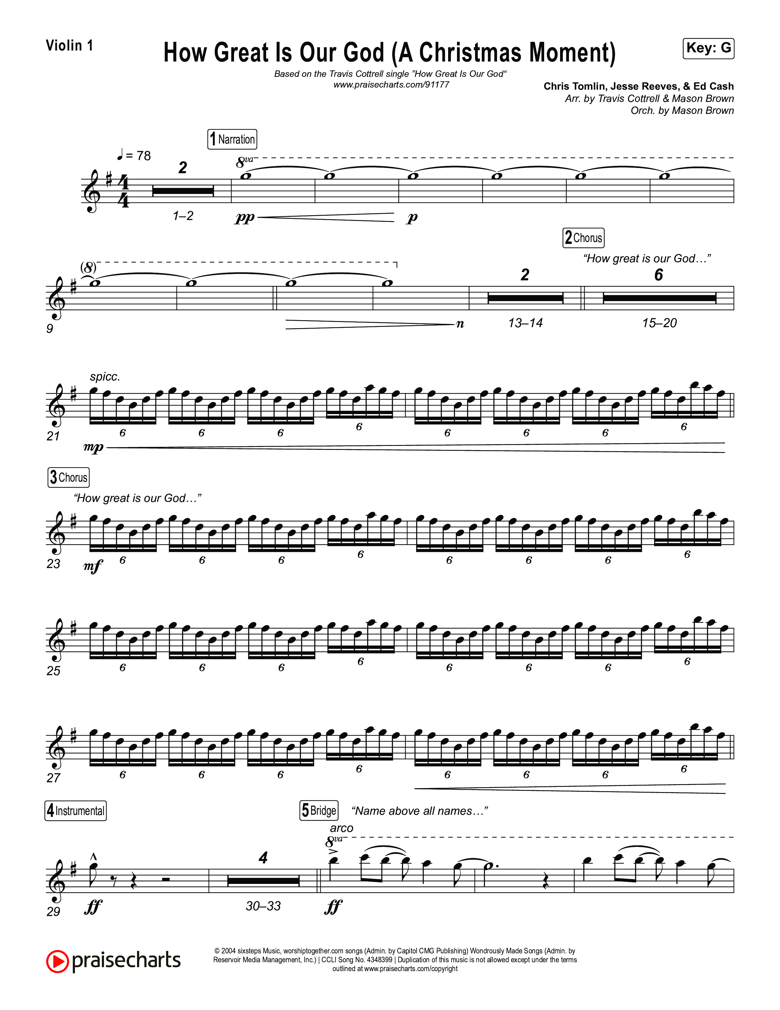 How Great Is Our God (A Christmas Moment) (Choral/SATB) String Pack (Travis Cottrell / Arr. Mason Brown)