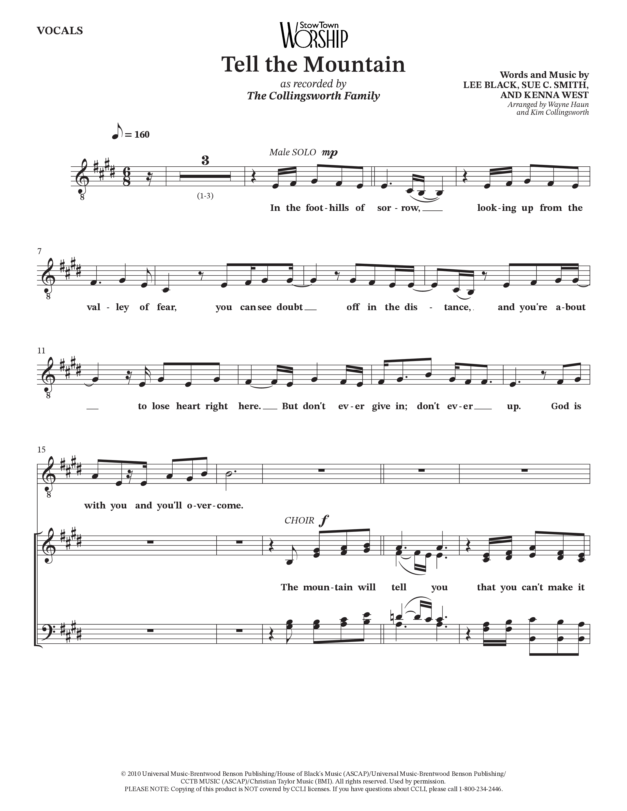 Tell The Mountain (Choral Anthem SATB) Choir Sheet (Collingsworth Family)